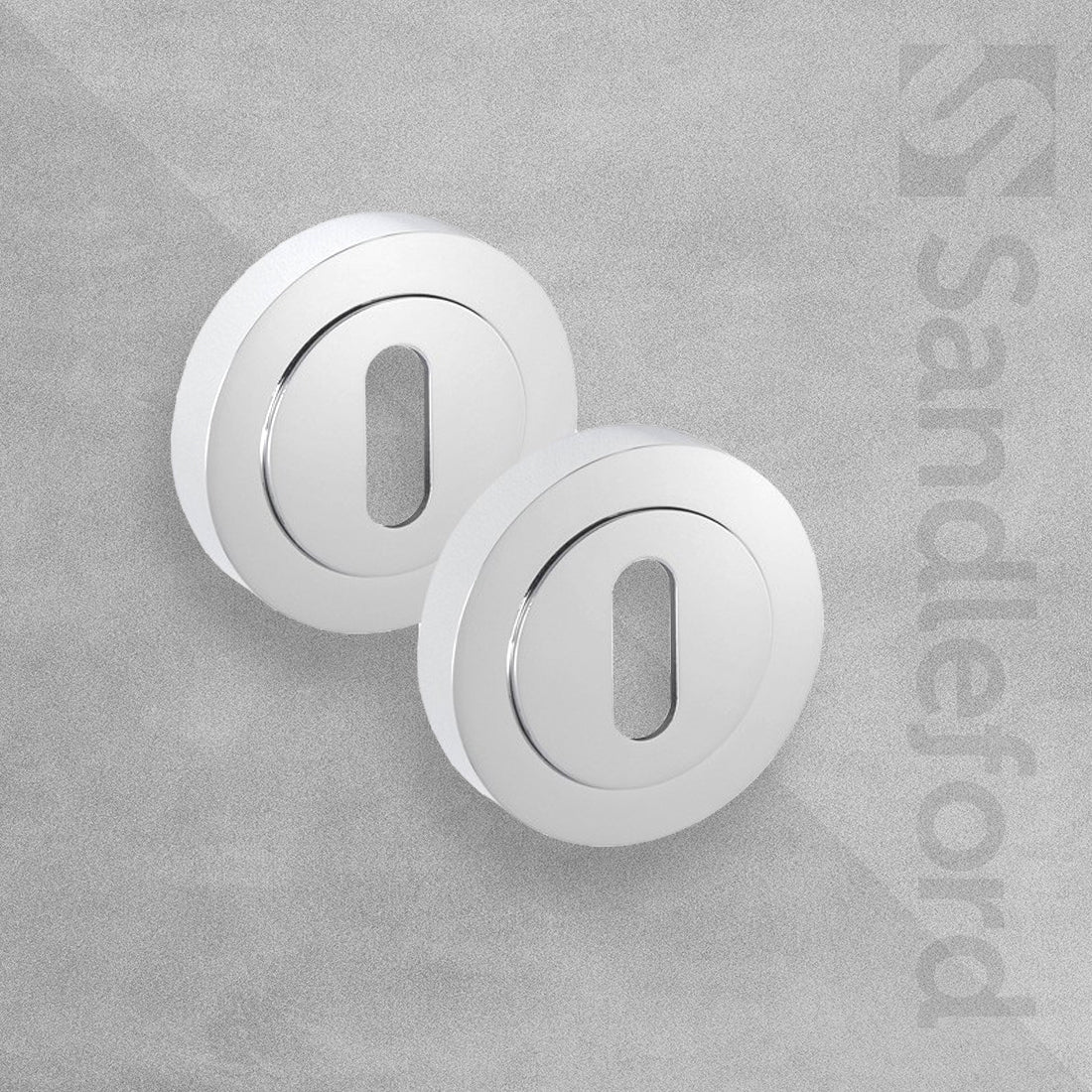 Sandleford - Keyhole Escutcheon Polished Chrome Pair 55mm