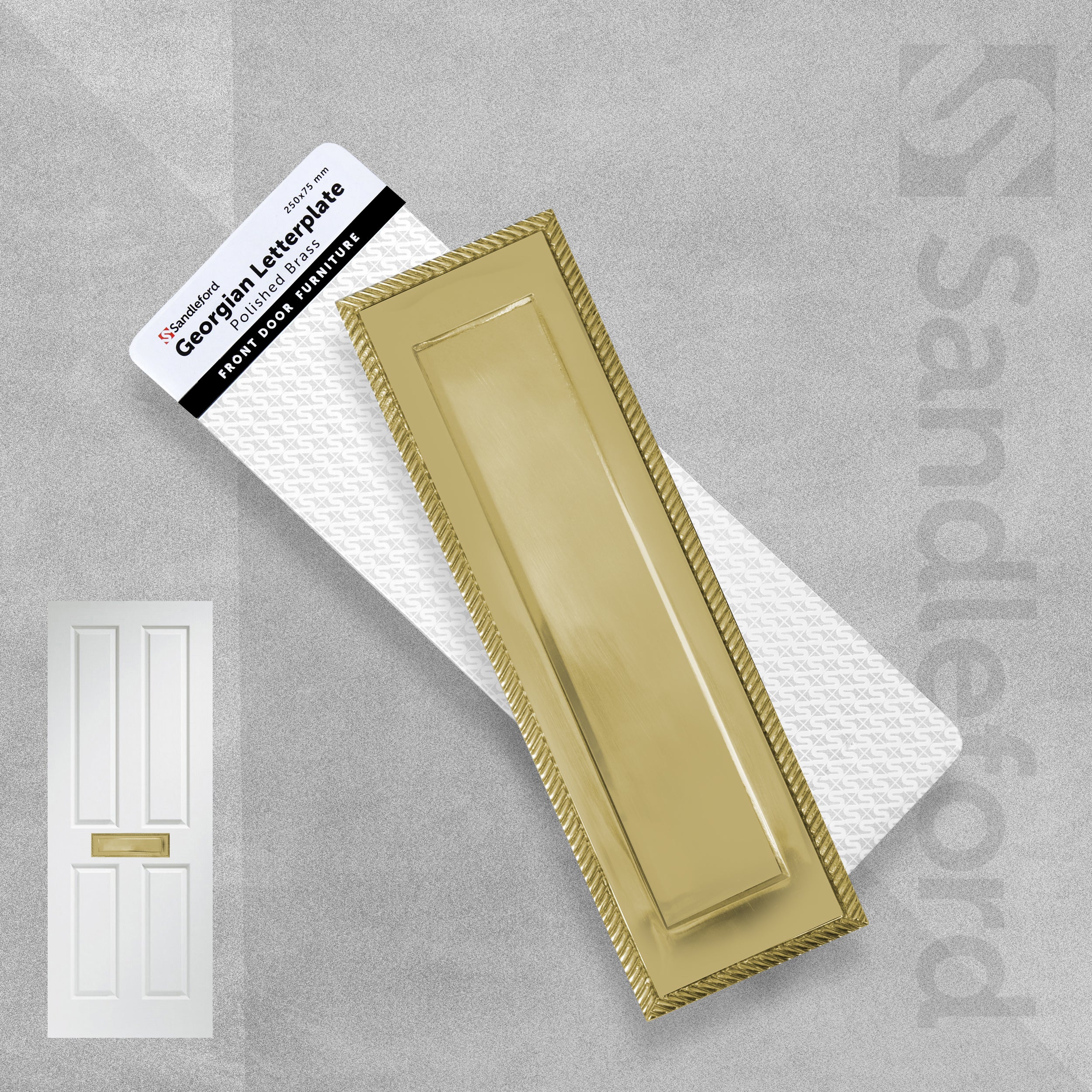 Sandleford - Georgian Letterplate Polished Brass 2 Sizes Available