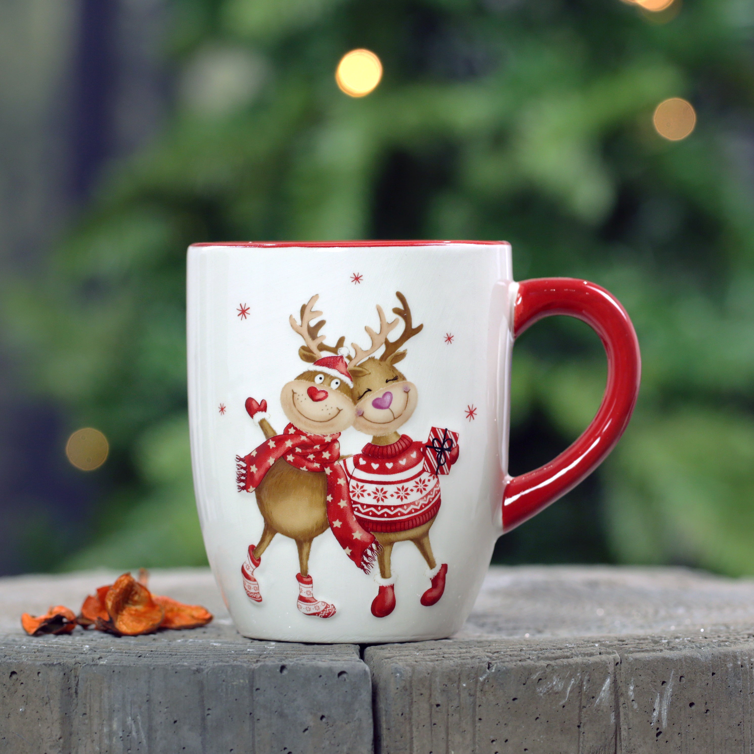 Christmas Reindeer Mugs and platter