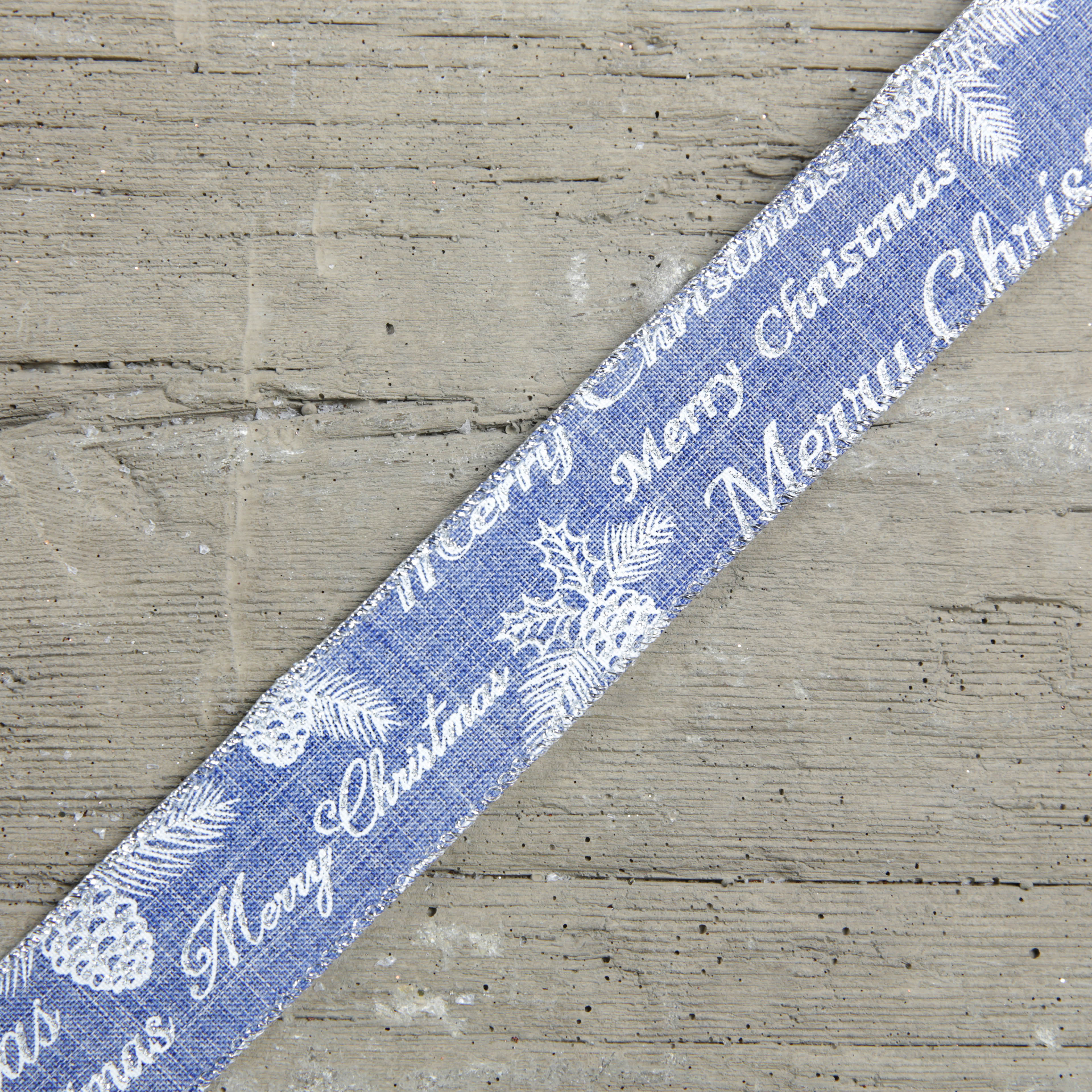 Christmas Print Rustic Wired Ribbon 2.7m - 6 Designs/Colours Available