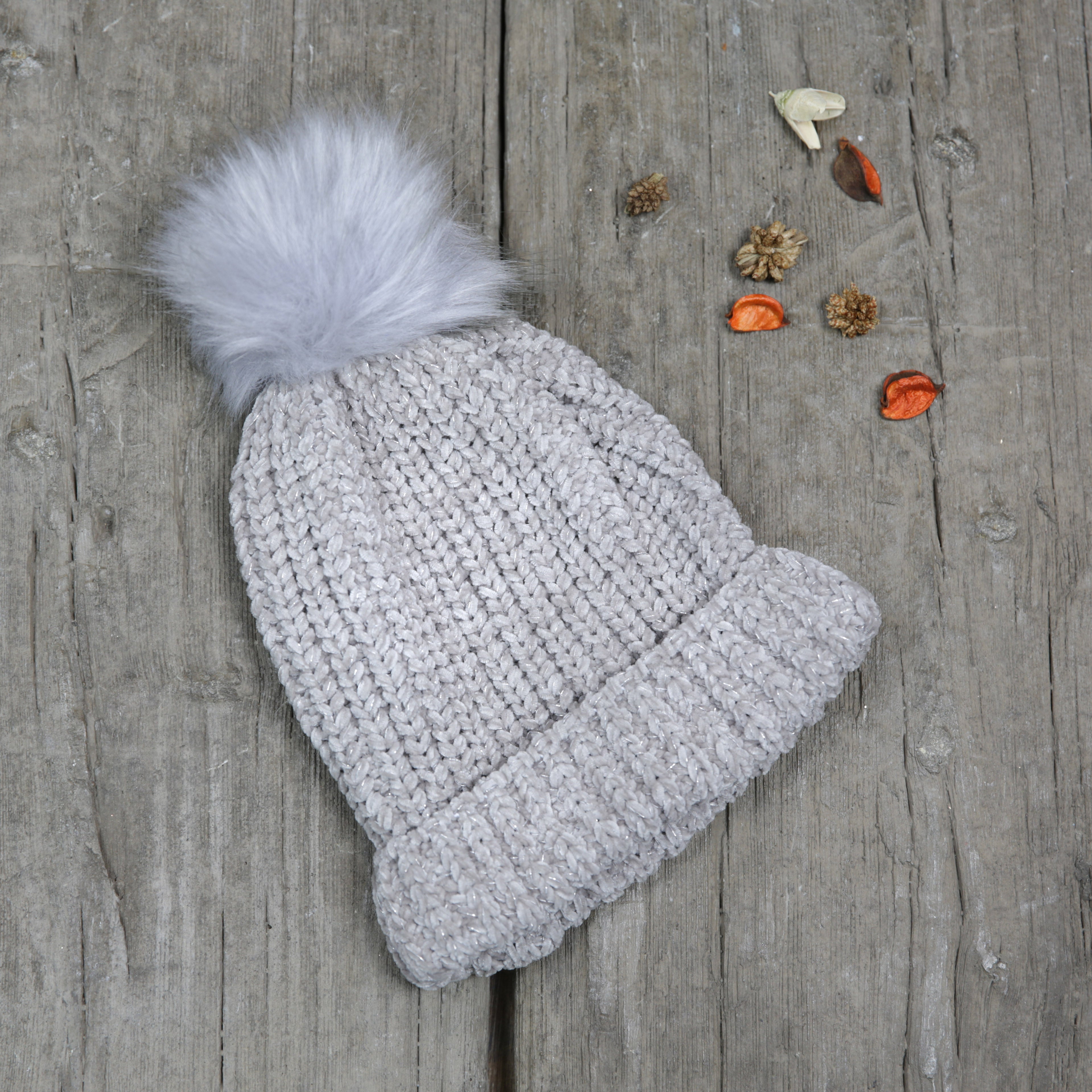 Soft Chenille Pom Pom Hat