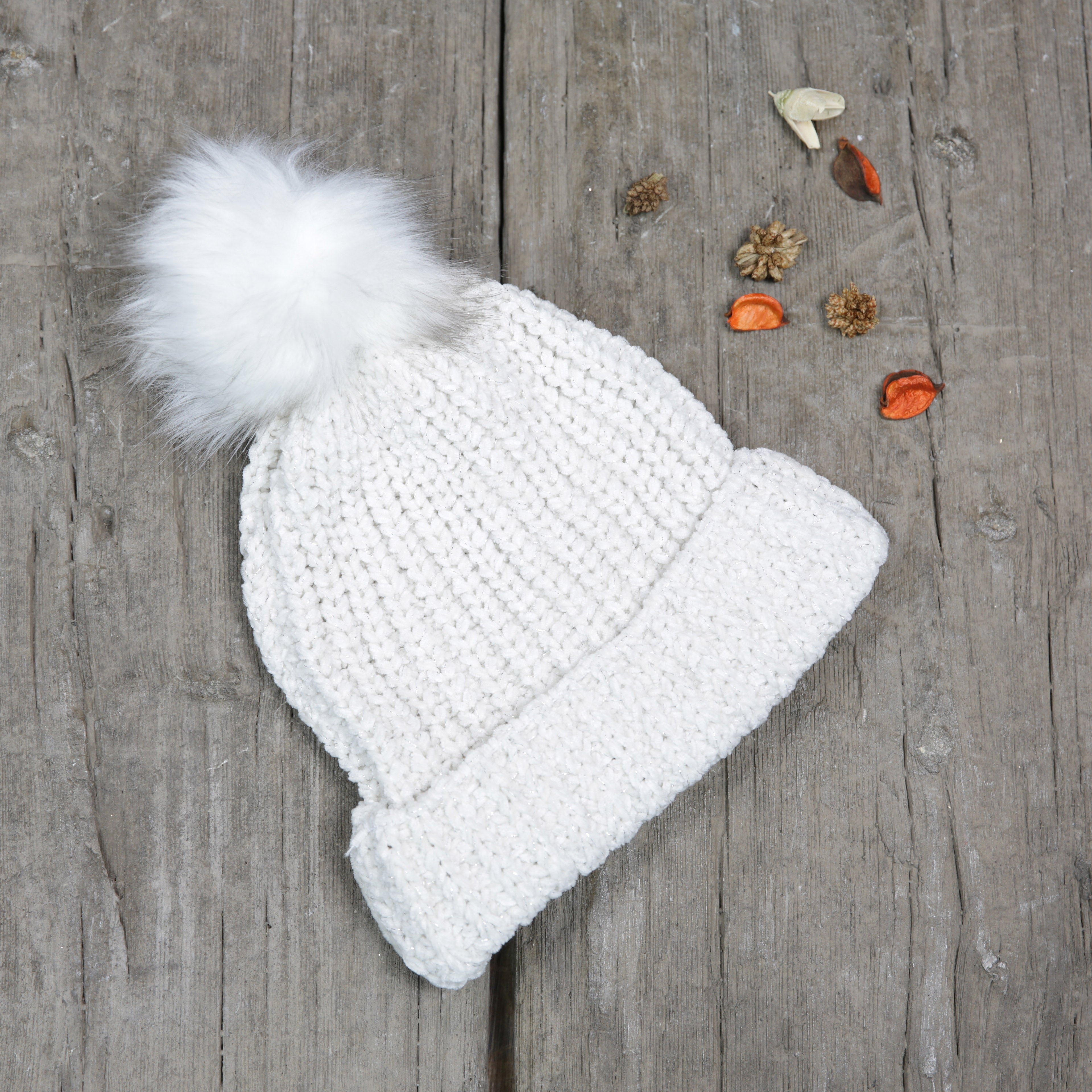 Soft Chenille Pom Pom Hat