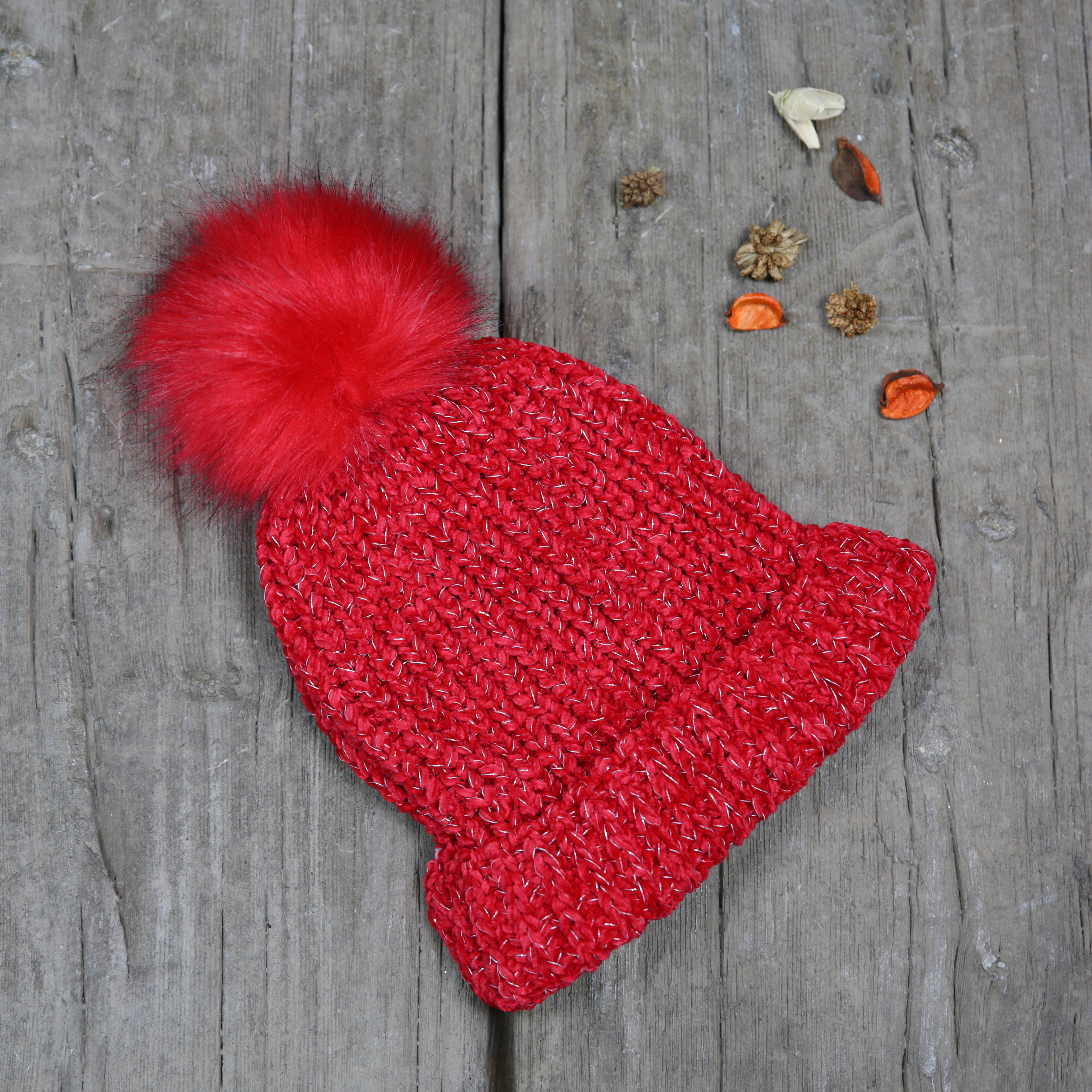 Soft Chenille Pom Pom Hat