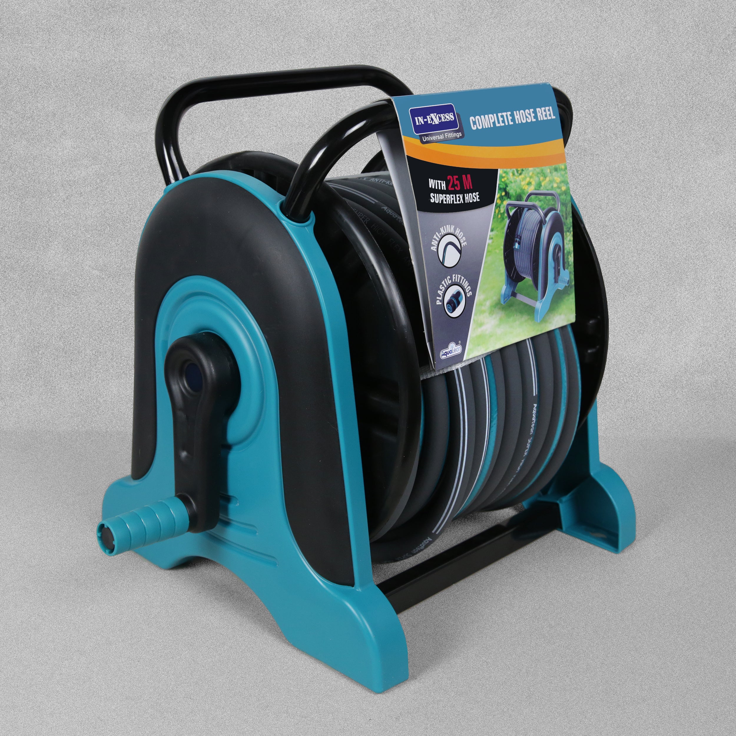 In-Excess Aqualean 25m Super High Flex Anti-Kink Premium Complete Hose Reel