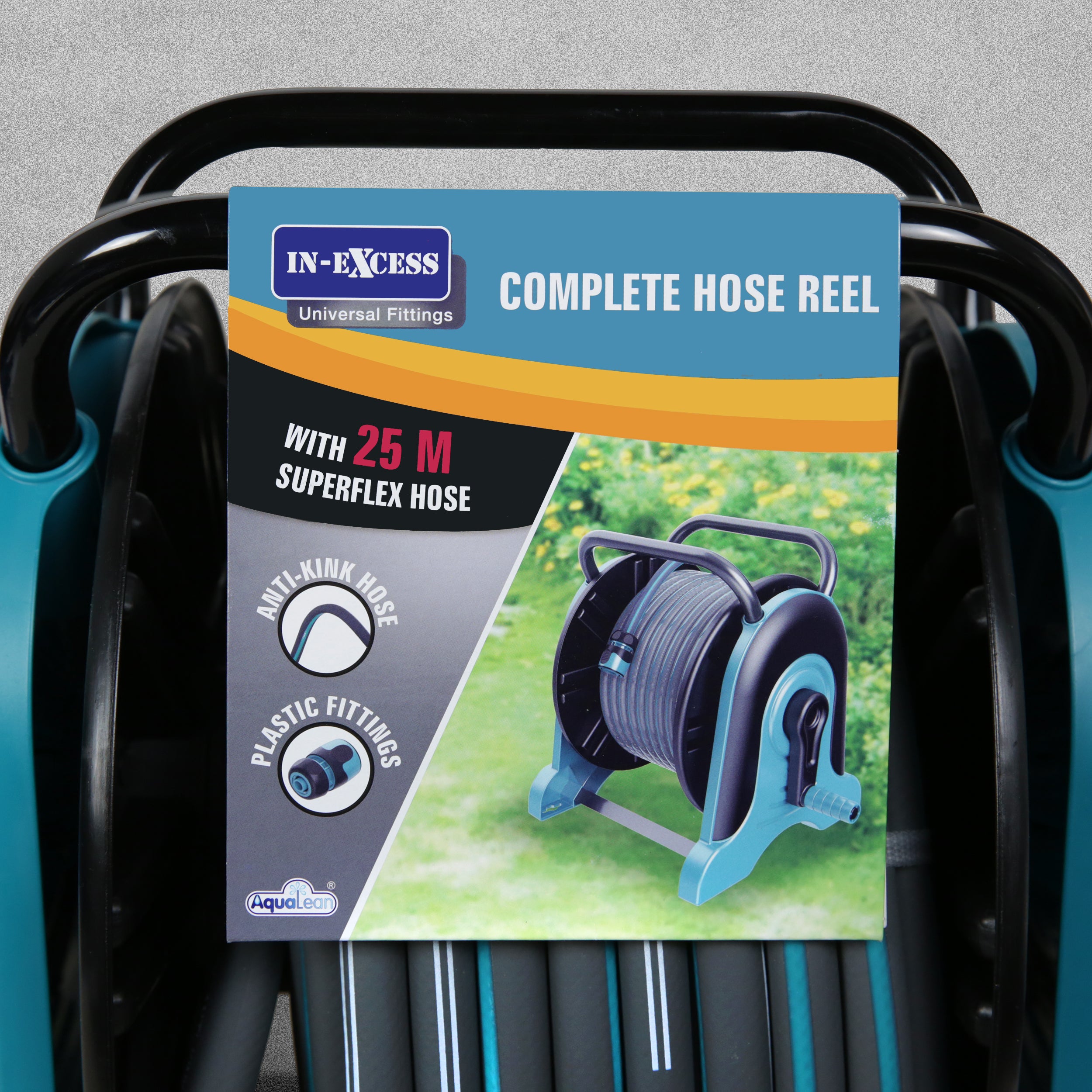 In-Excess Aqualean 25m Super High Flex Anti-Kink Premium Complete Hose Reel