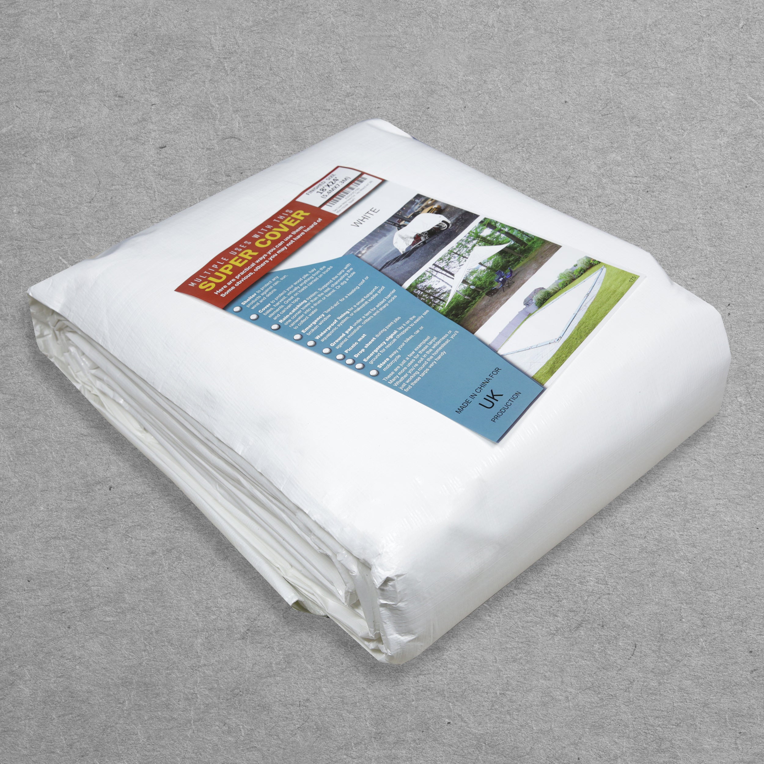 Super Covers Heavy Duty Tarpaulin 175gsm White - Various Sizes Available