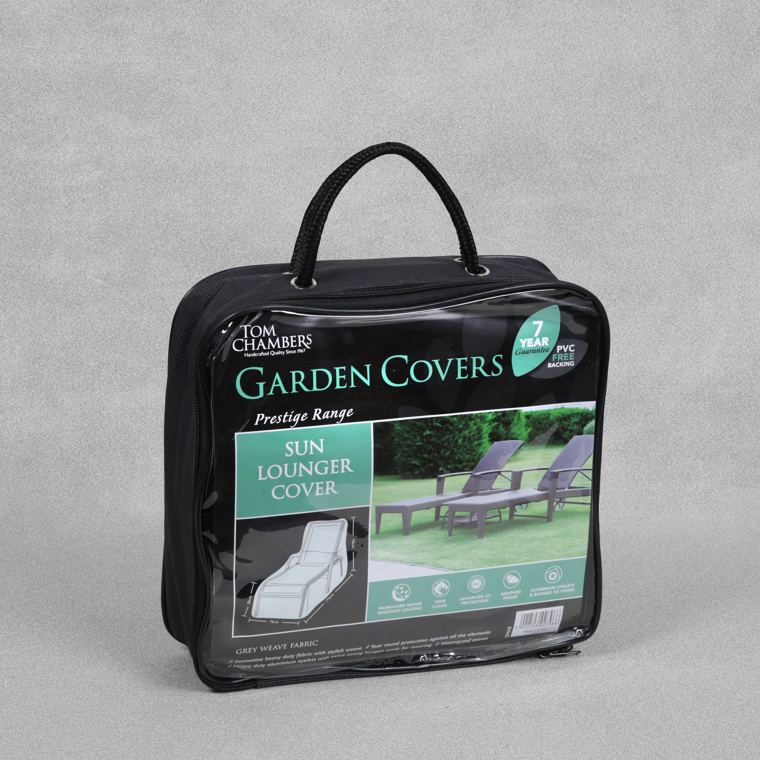 Tom Chambers Prestige Range Garden Covers - Sun Lounger Cover - Grey