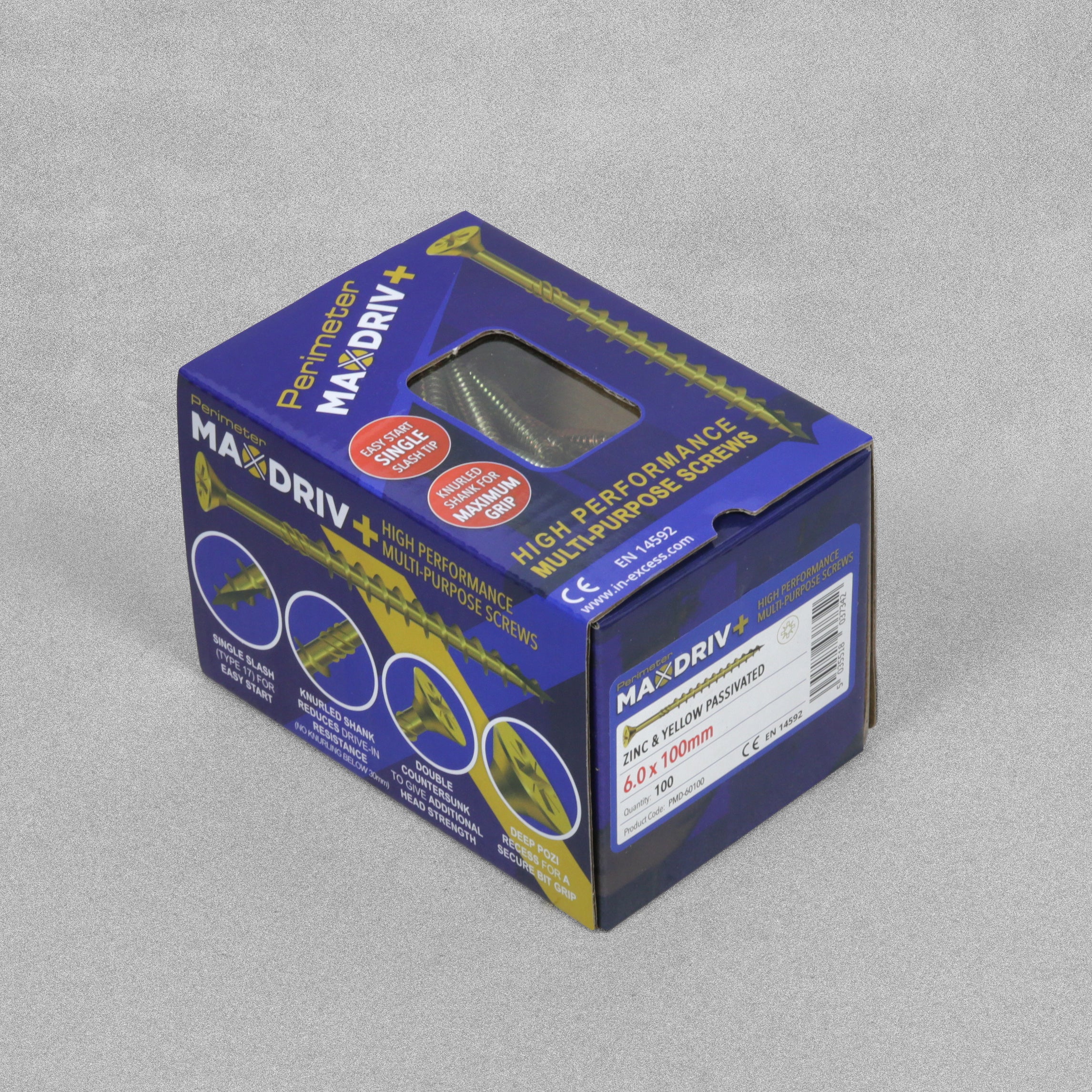 Perimeter MaxDriv Traditional Multi Purpose Screws 6.0 x 100mm - Pack of 100