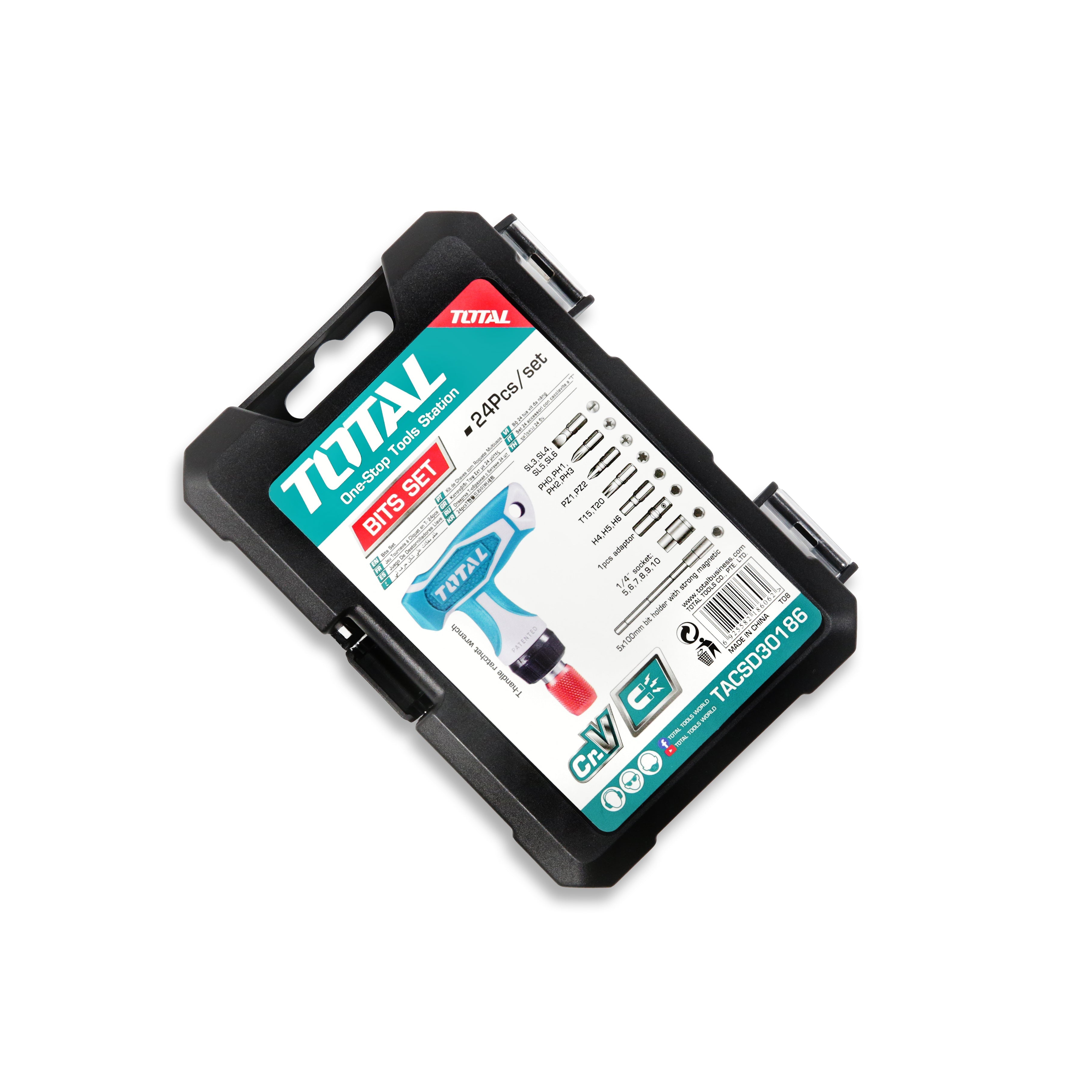 Total 24 Piece T-Handle Screwdriver Set - TACSD30186