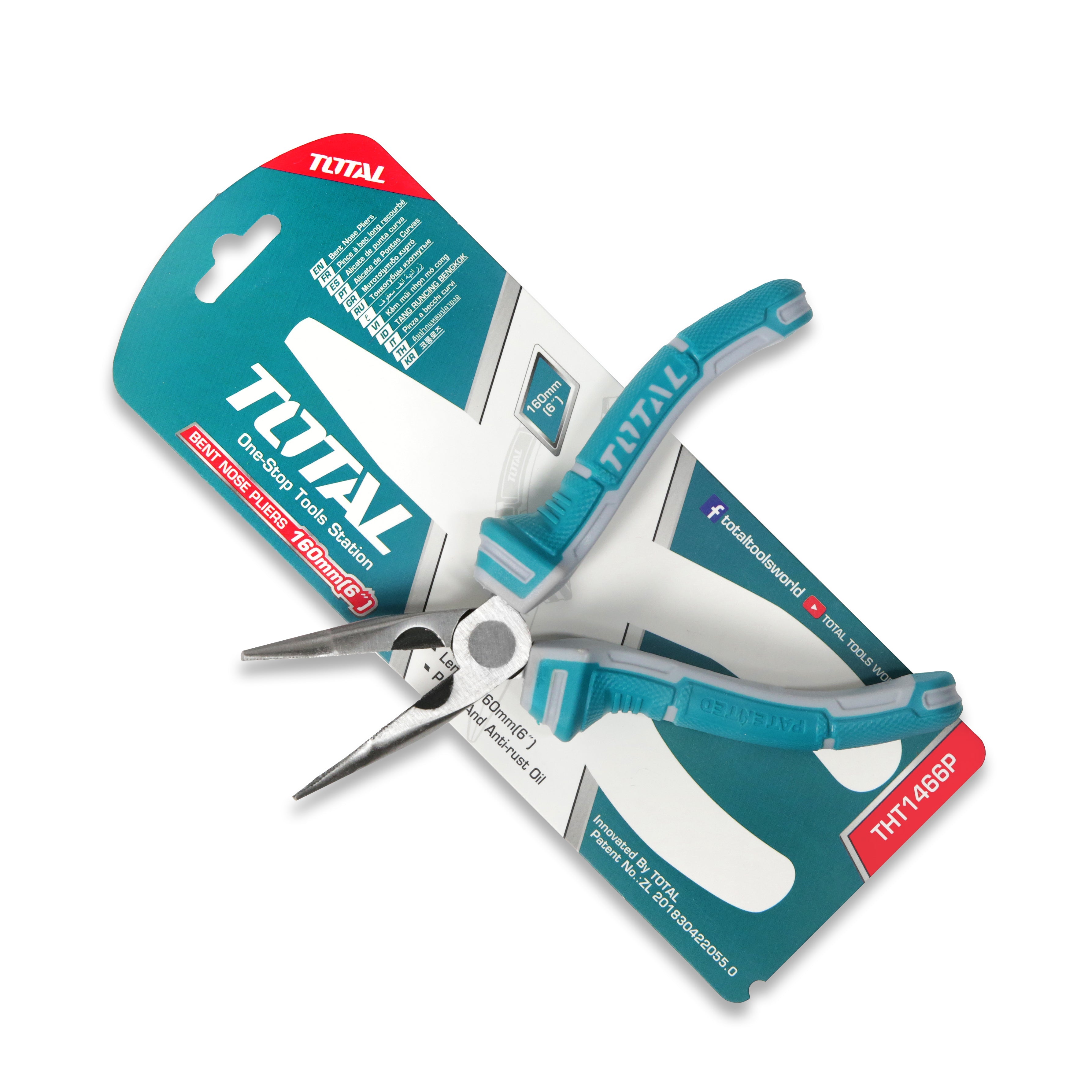 Total Bent Nose Pliers 160mm 6" - THT1466P