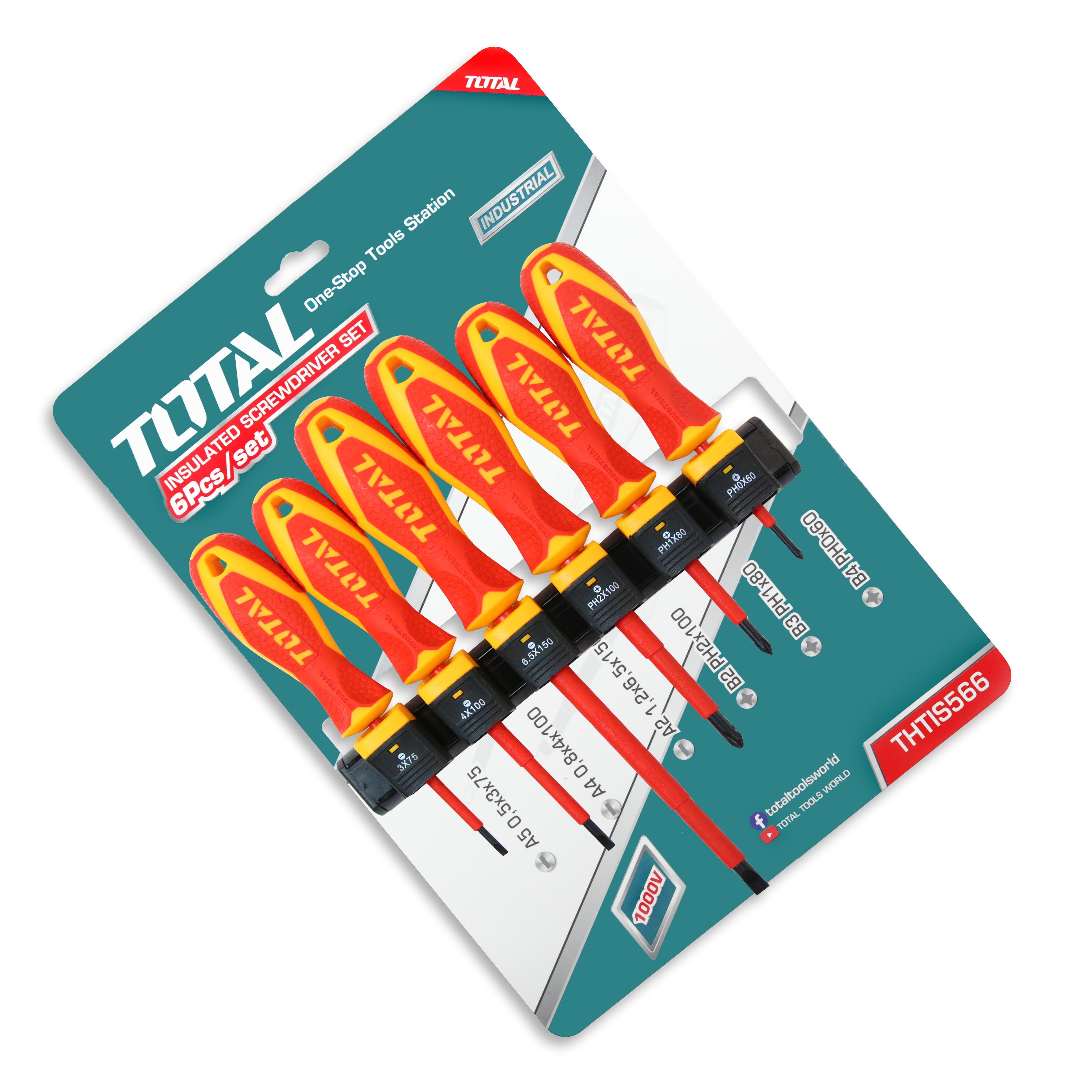 Total 6 Piece Insulated Screwdriver Set - THTIS566