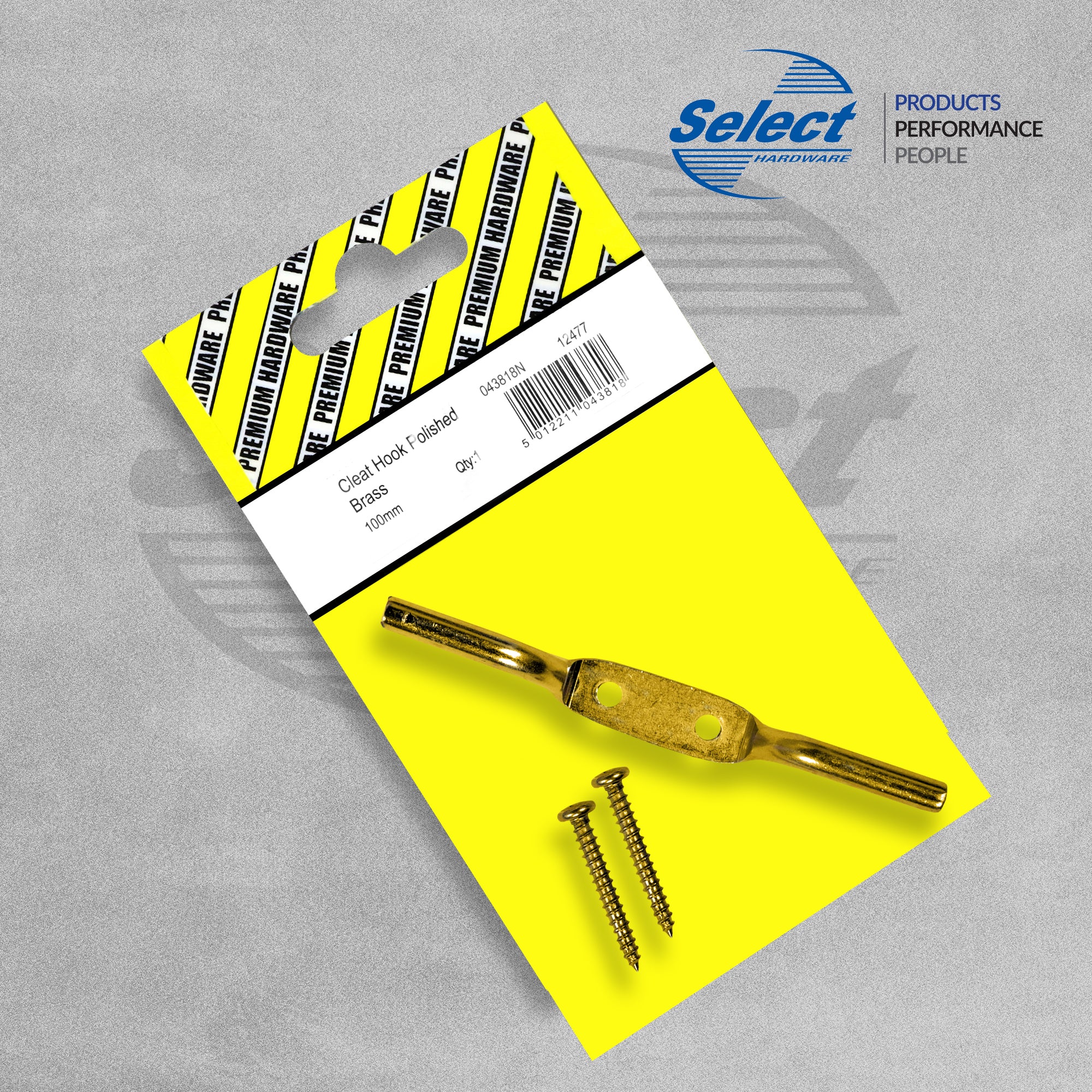 Brass Polished Cleat Hook - 100mm