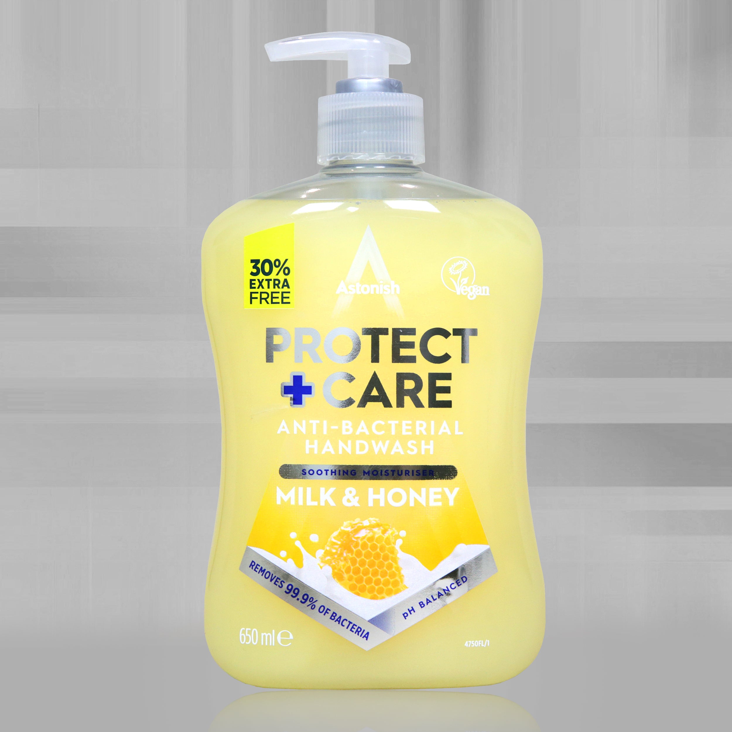 Astonish Protect + Care Antibacterial Handwash with Milk & Honey 650ml