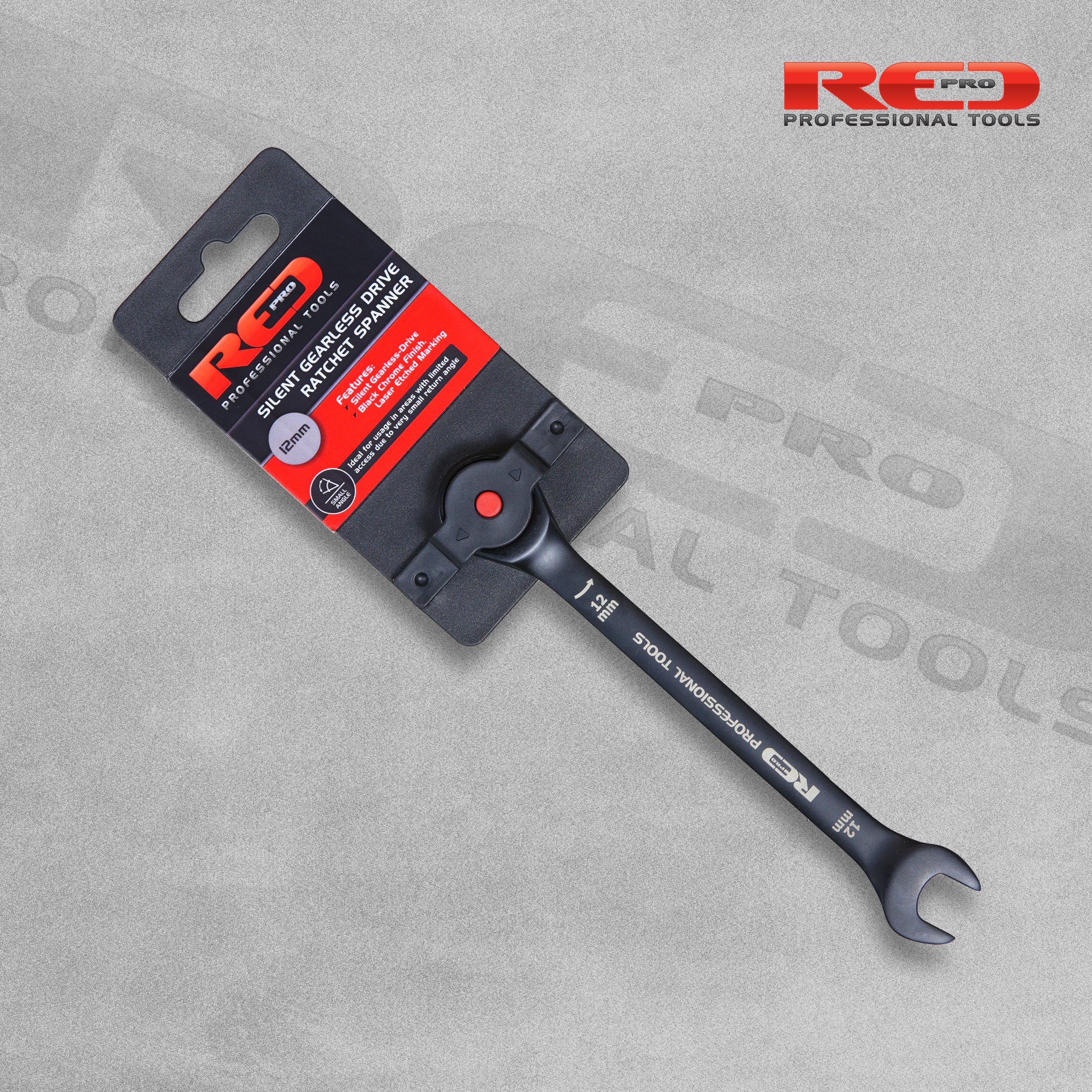 Red Pro Silent Ratchet Spanner - 12mm