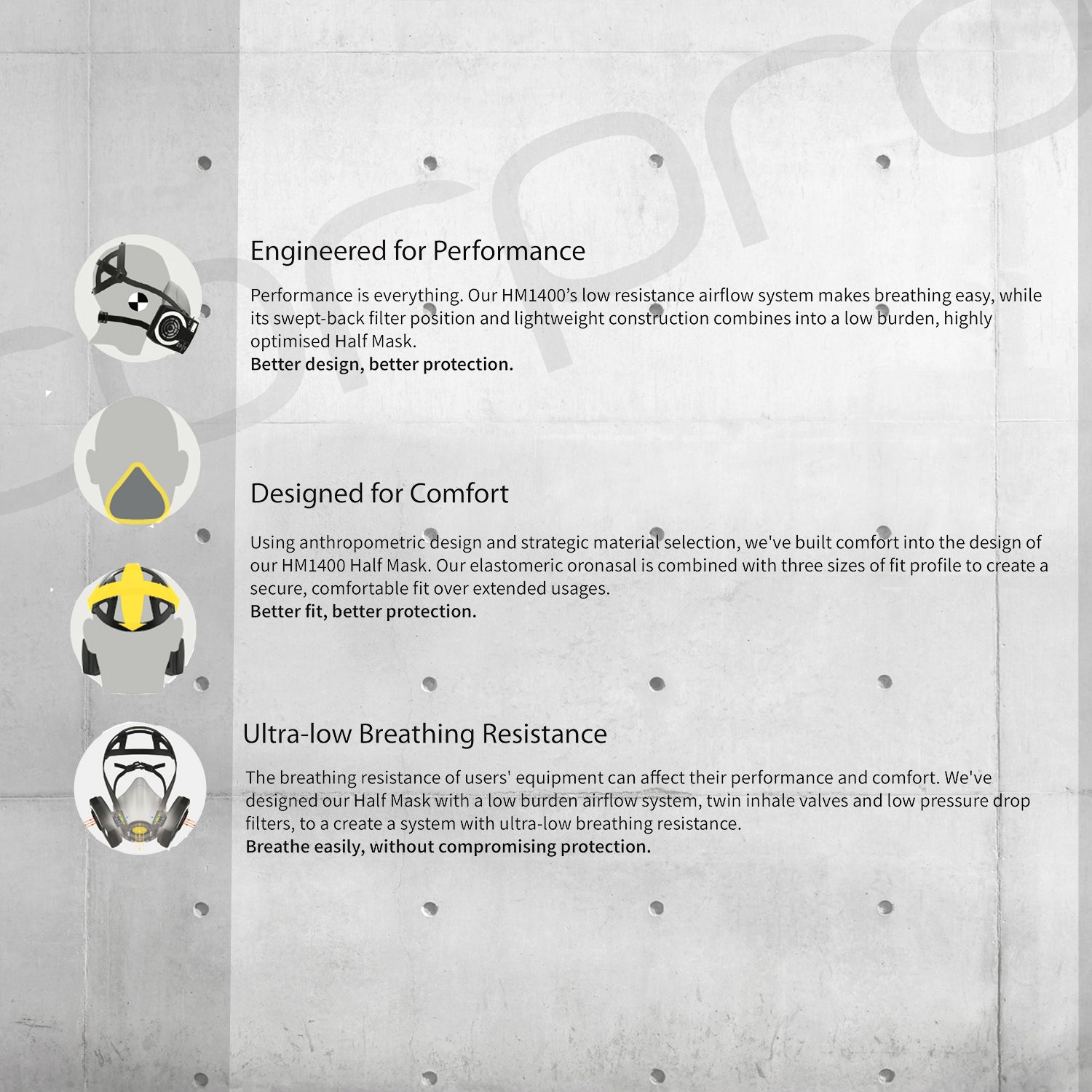 Corpro - Half Face Mask HM1400 - Small & Medium Available