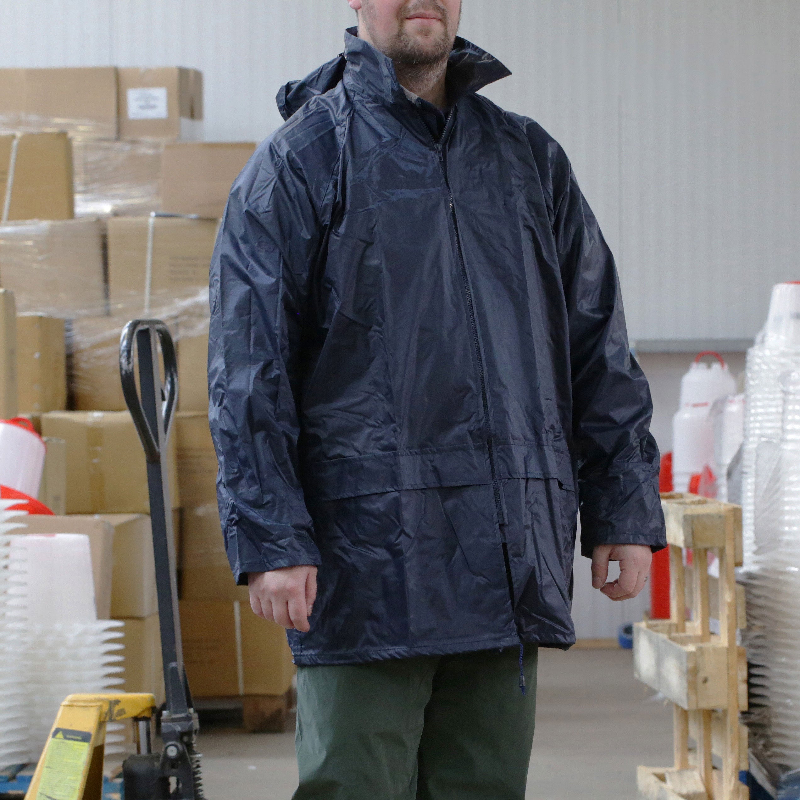 Silverline Lightweight PVC Jacket Navy - XL