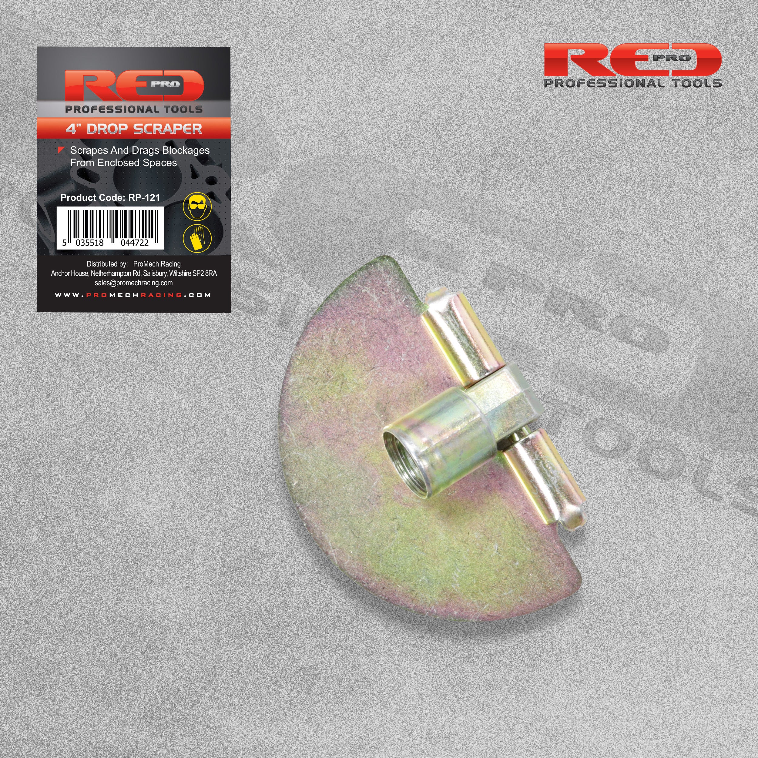 Red Pro 4" 100mm Drain Drop Scraper