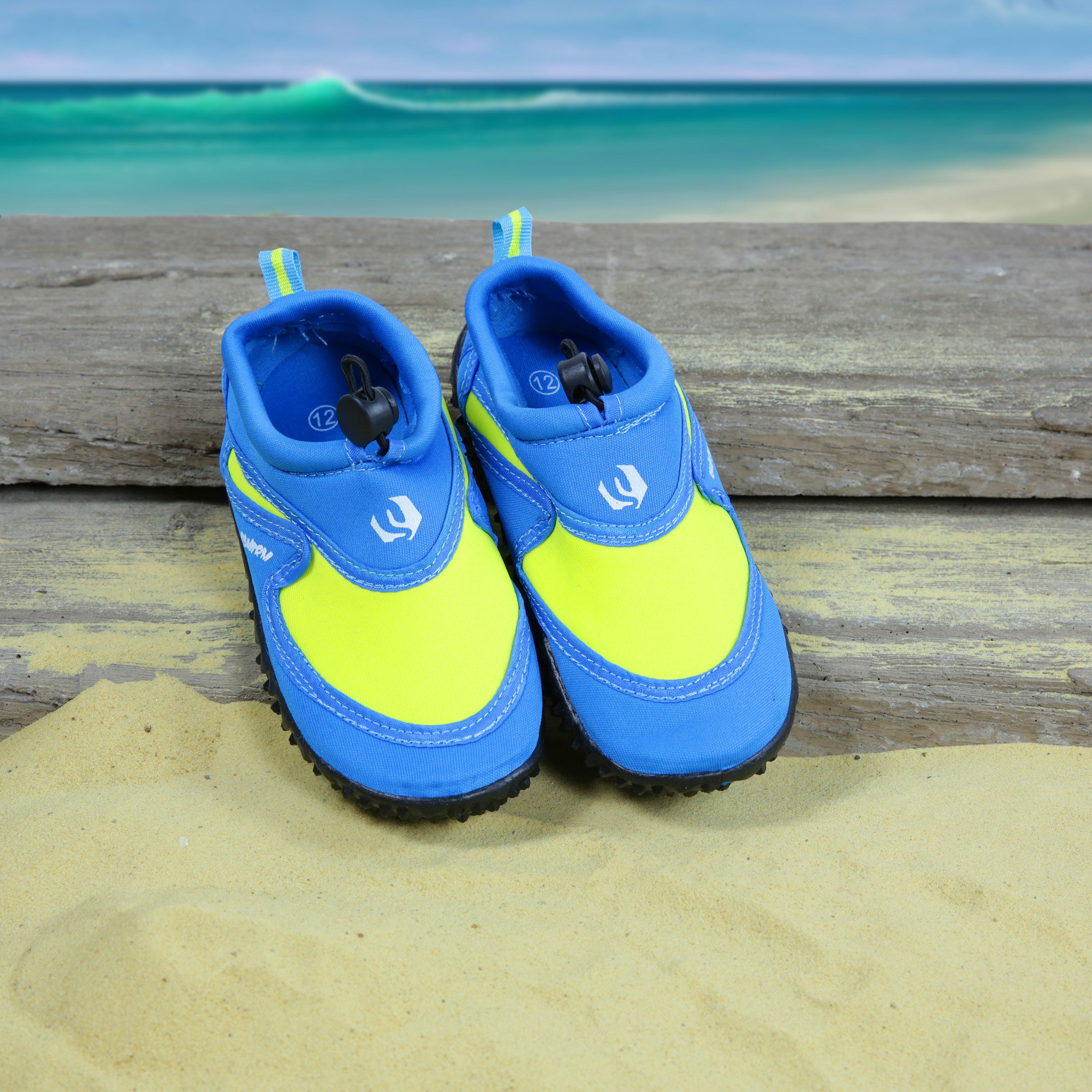 Typhoon Swarm Aqua Beach Shoes Blue/Yellow - Infants