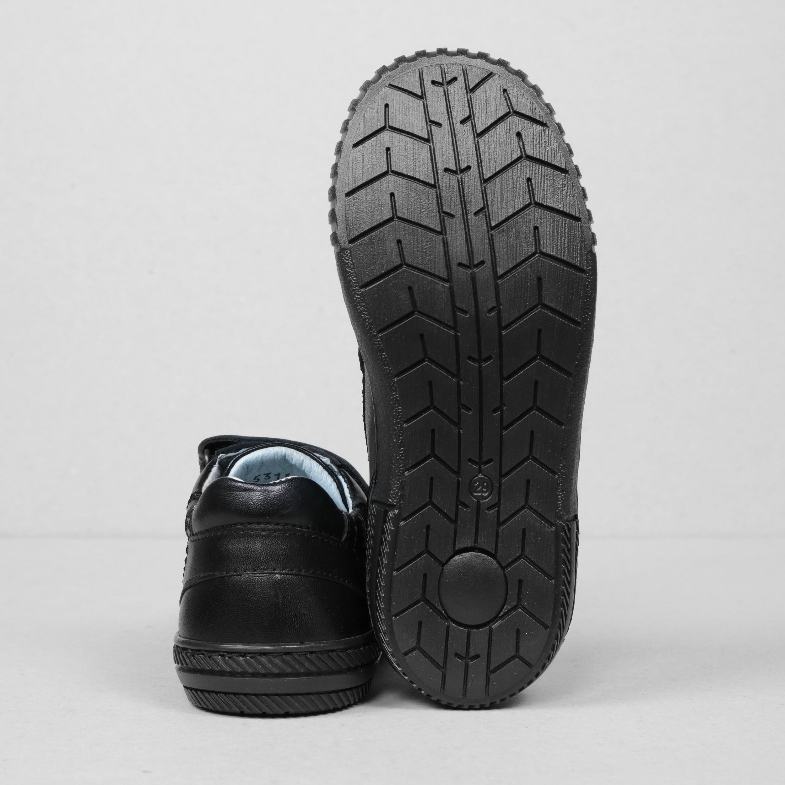 Petasil Gino Kids Boys Black Leather School Shoes