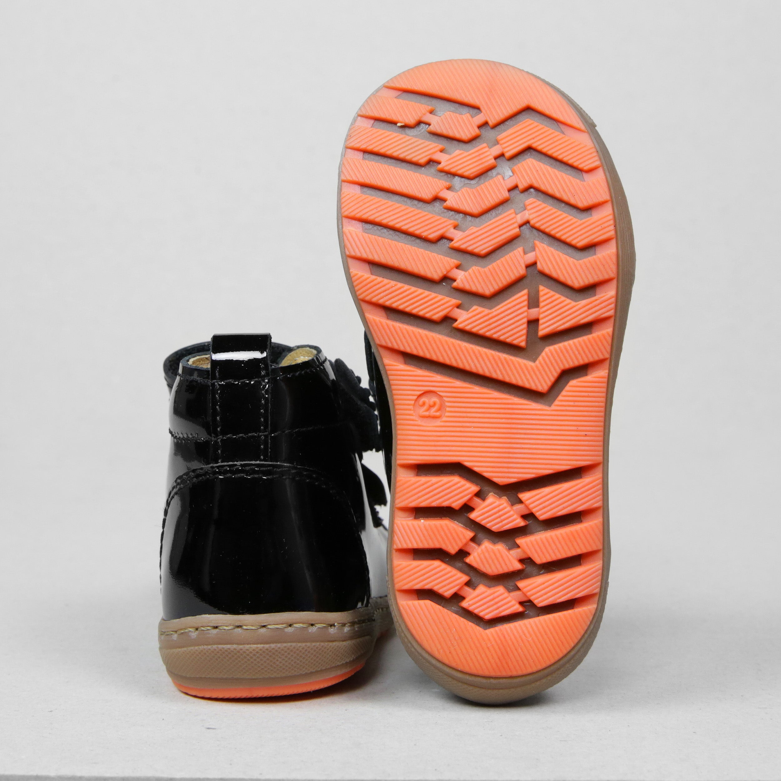 Petasil Drean Kids Girls Black Patent Leather Boots - UK child size 5.5 / EU22