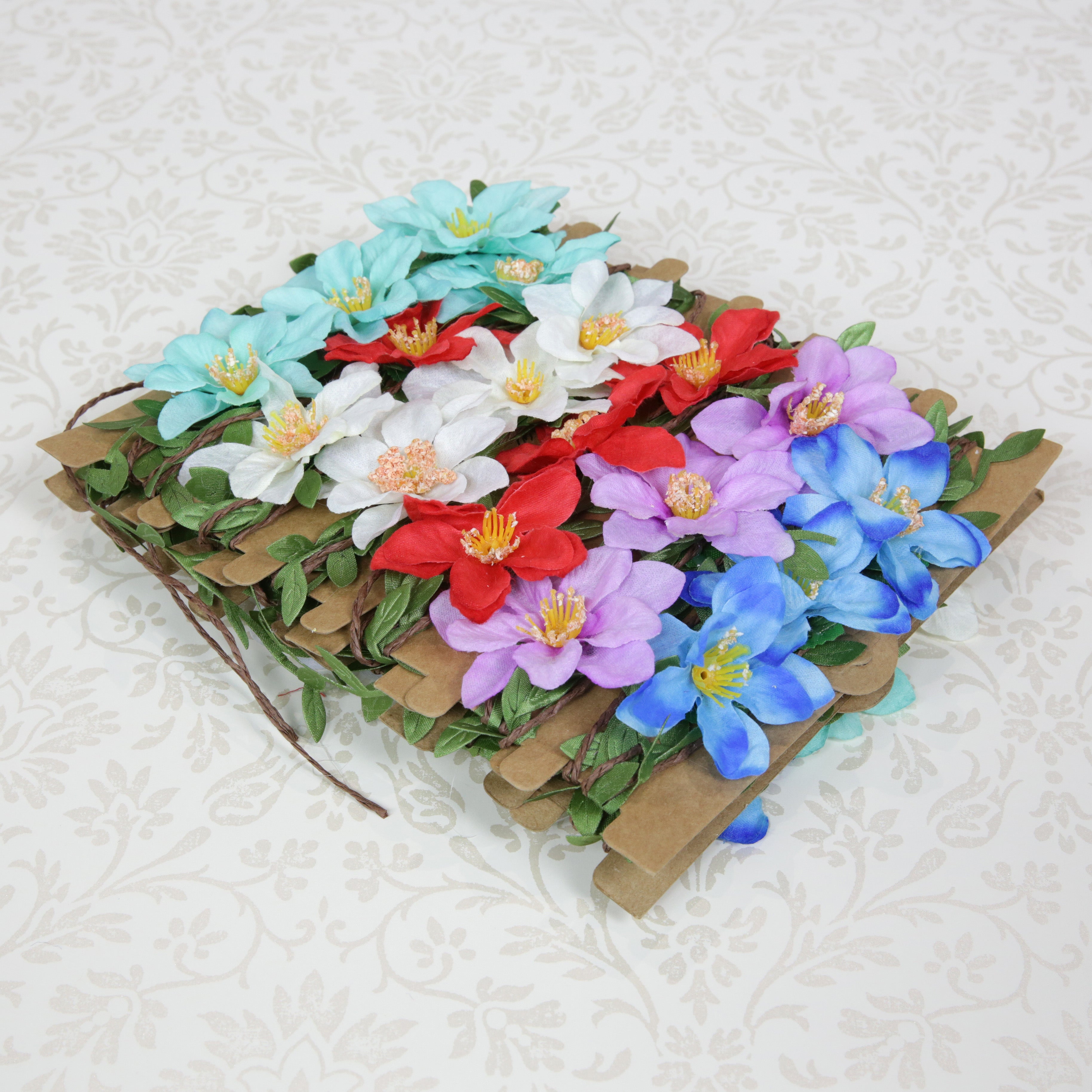 Lilly Flower Braided Hair Garlands  - Pack of 12