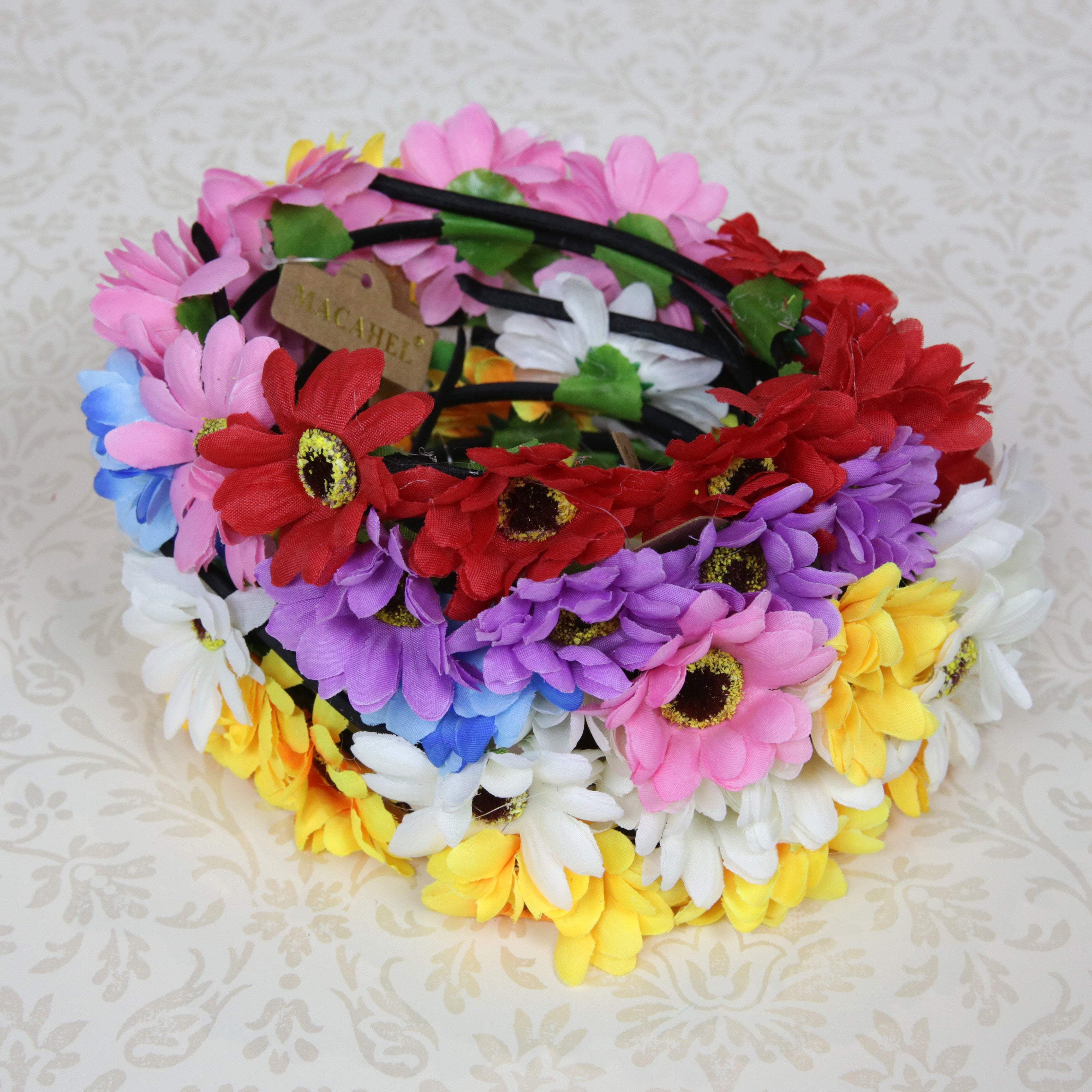 Daisy Flower Headbands - Pack of 12