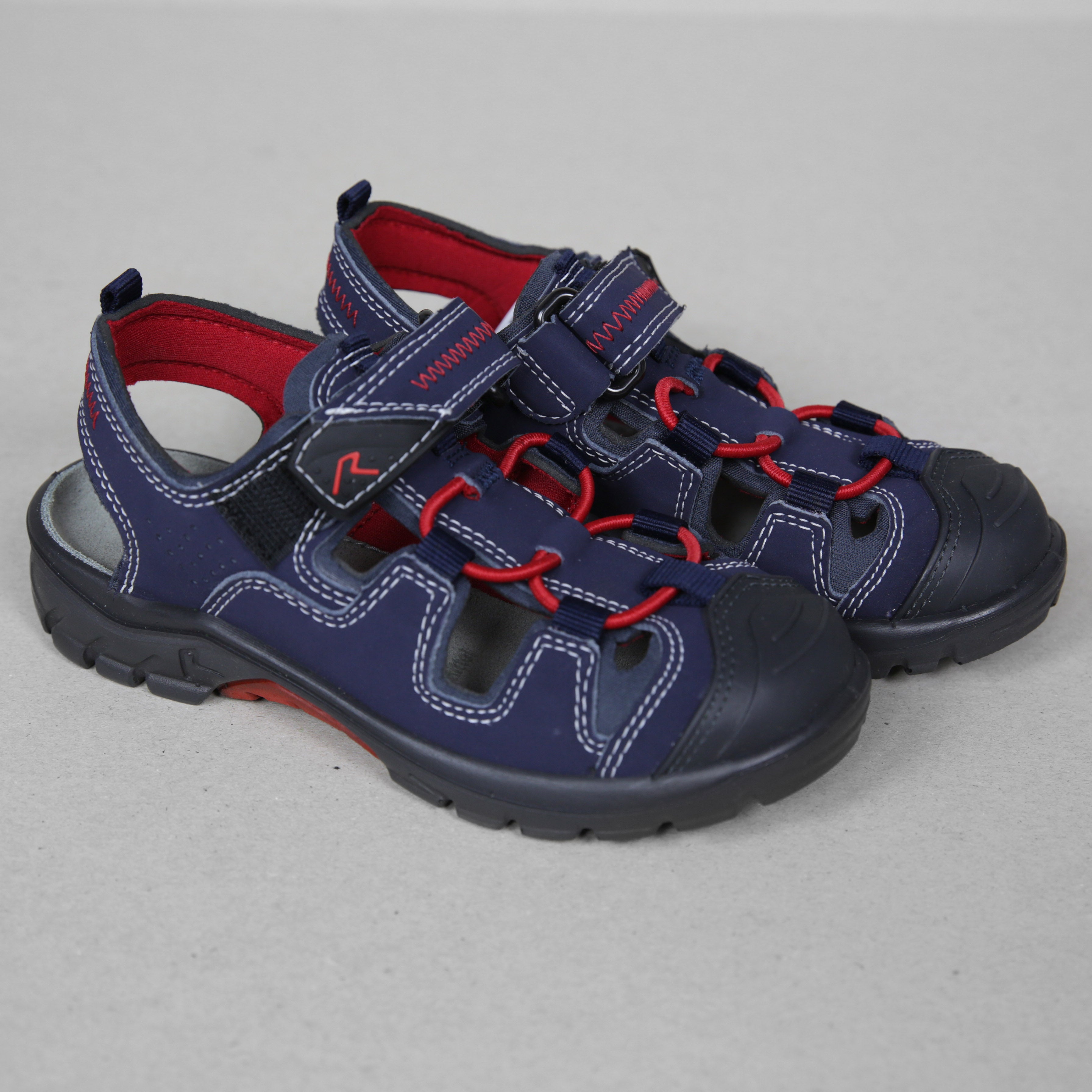 Ricosta Reyk Boys Blue & Red Leather Closed Toe Sandals
