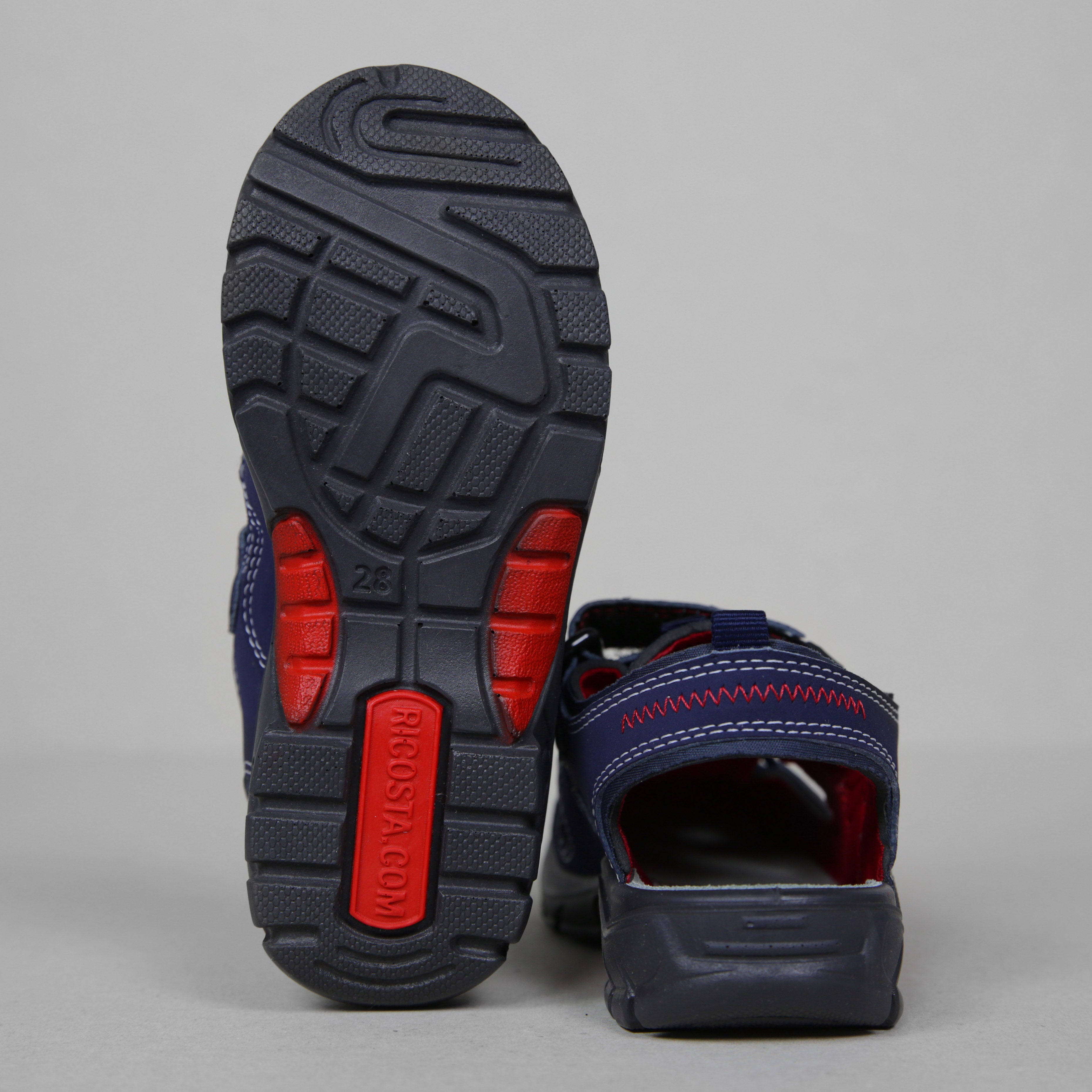 Ricosta Reyk Boys Blue & Red Leather Closed Toe Sandals