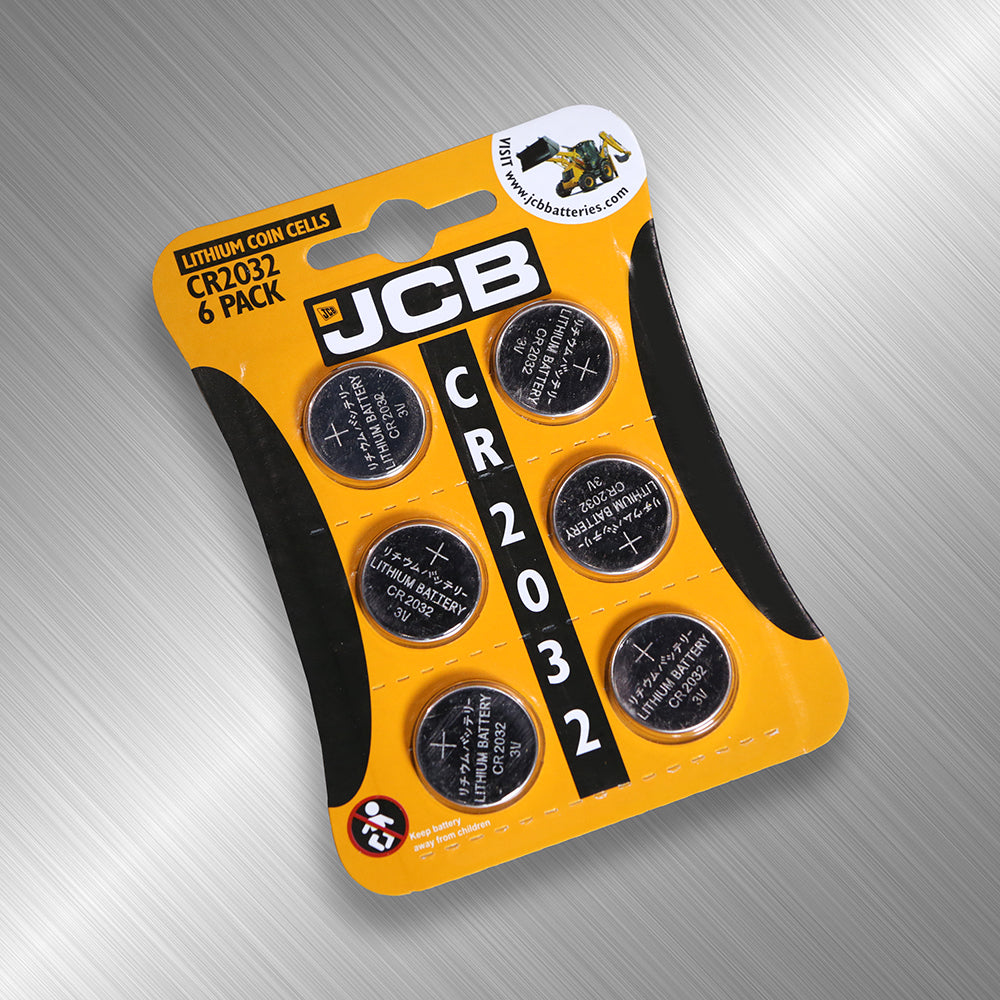 6x JCB CR2032 3V Lithium Button Coin Cell Batteries - Long Expiry DL2032 BR2032