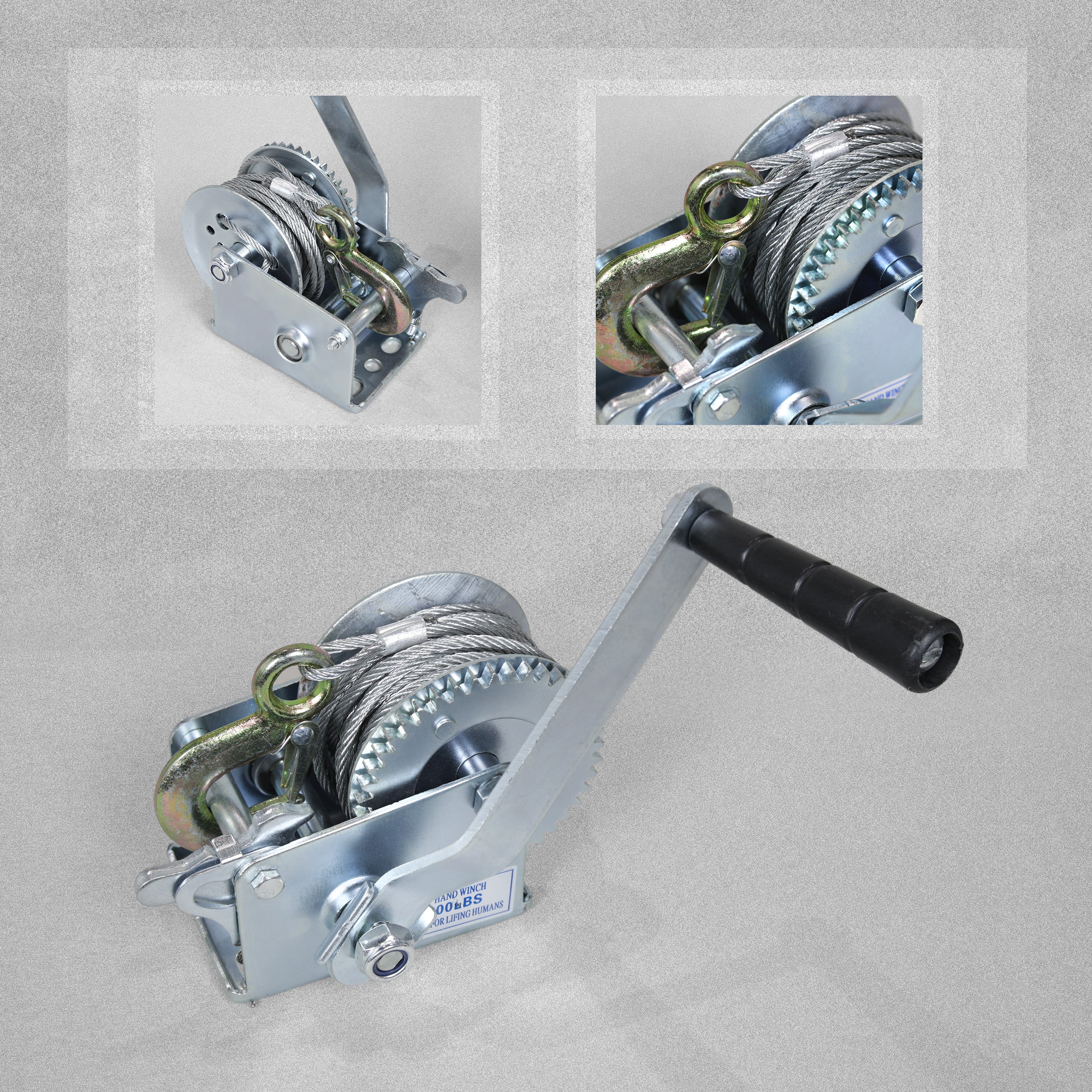 Pro Gen Tools 350kg Hand Winch With Cable