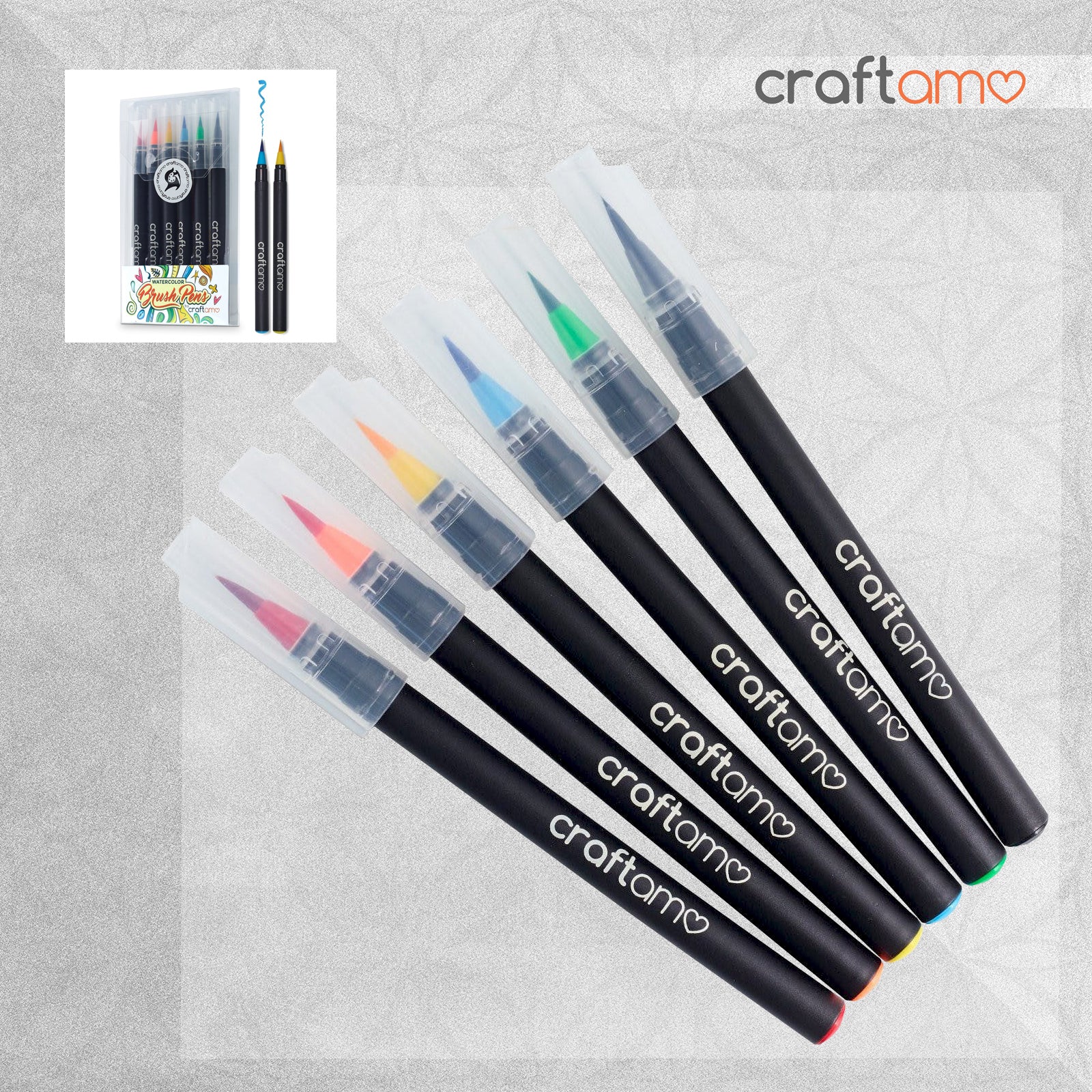 Craftamo Watercolour Brush Pens - Pack of 6