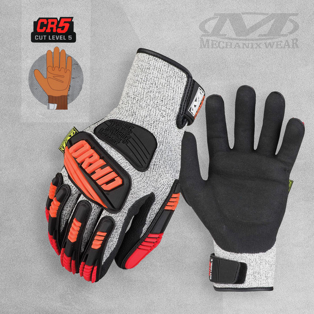 Mechanix Wear ORHD Knit CR5 Impact Resistant Work Gloves - 3 Sizes