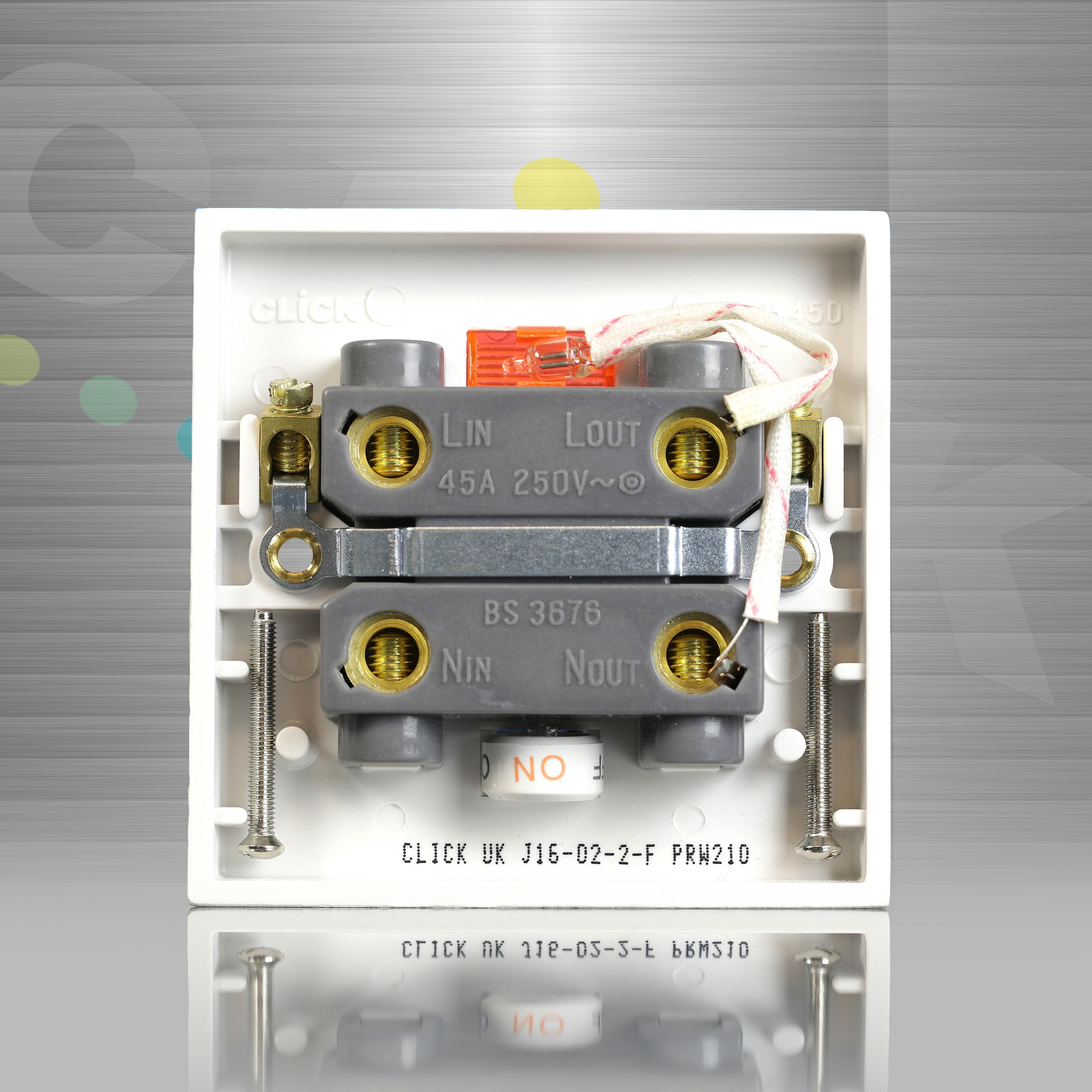 Click Polar 45A DP Pull Switch with Neon & Mechanical Indicators