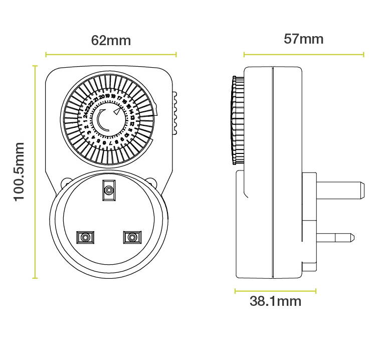 Masterplug 24 Hour Adjustable Socket Timer