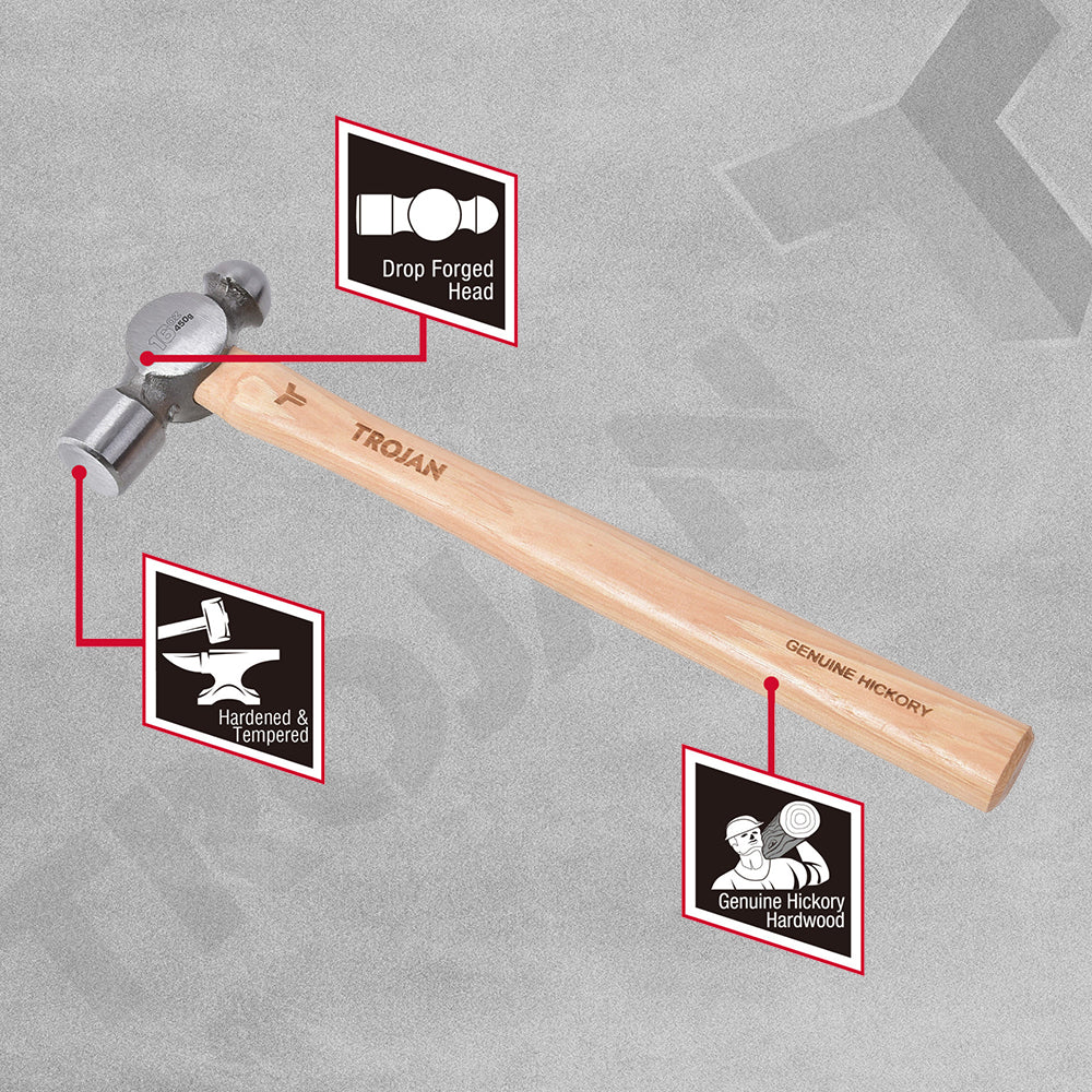 Trojan - Ball Pein Hammer 16OZ- 450G