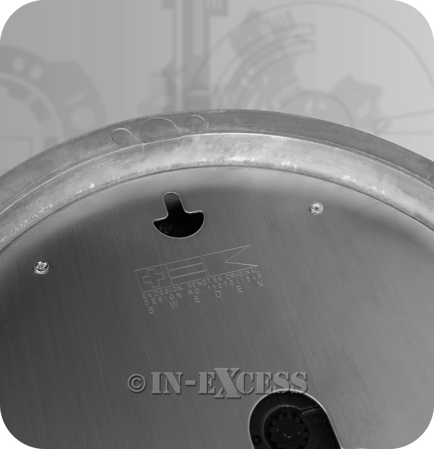 Bengt Ek Design Swiss Retro Art Deco Brushed & Polished Aluminium Vintage Wall Clock - Cream