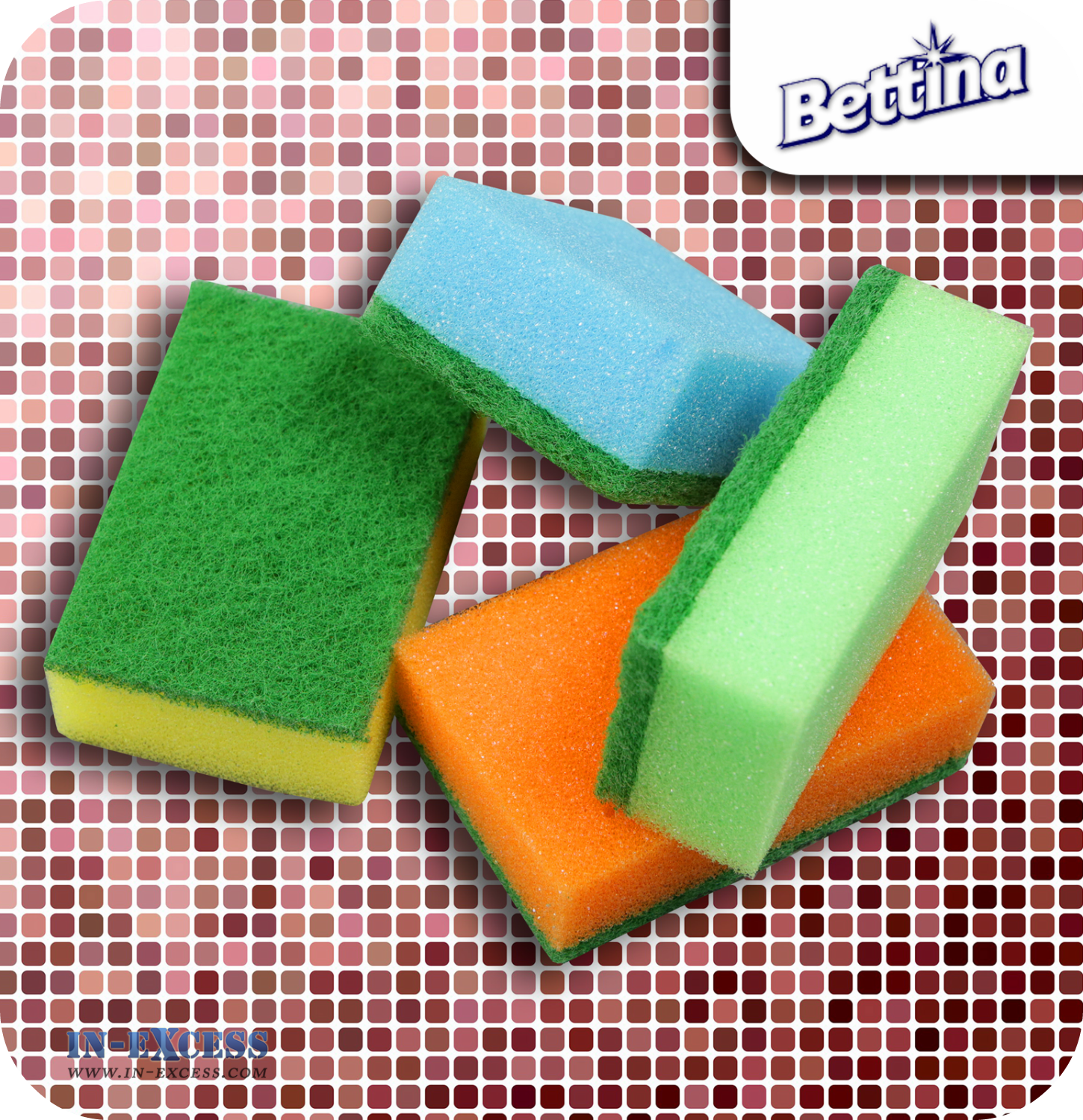 Bettina Sponge Scourers Assorted Colours - Pack of 20