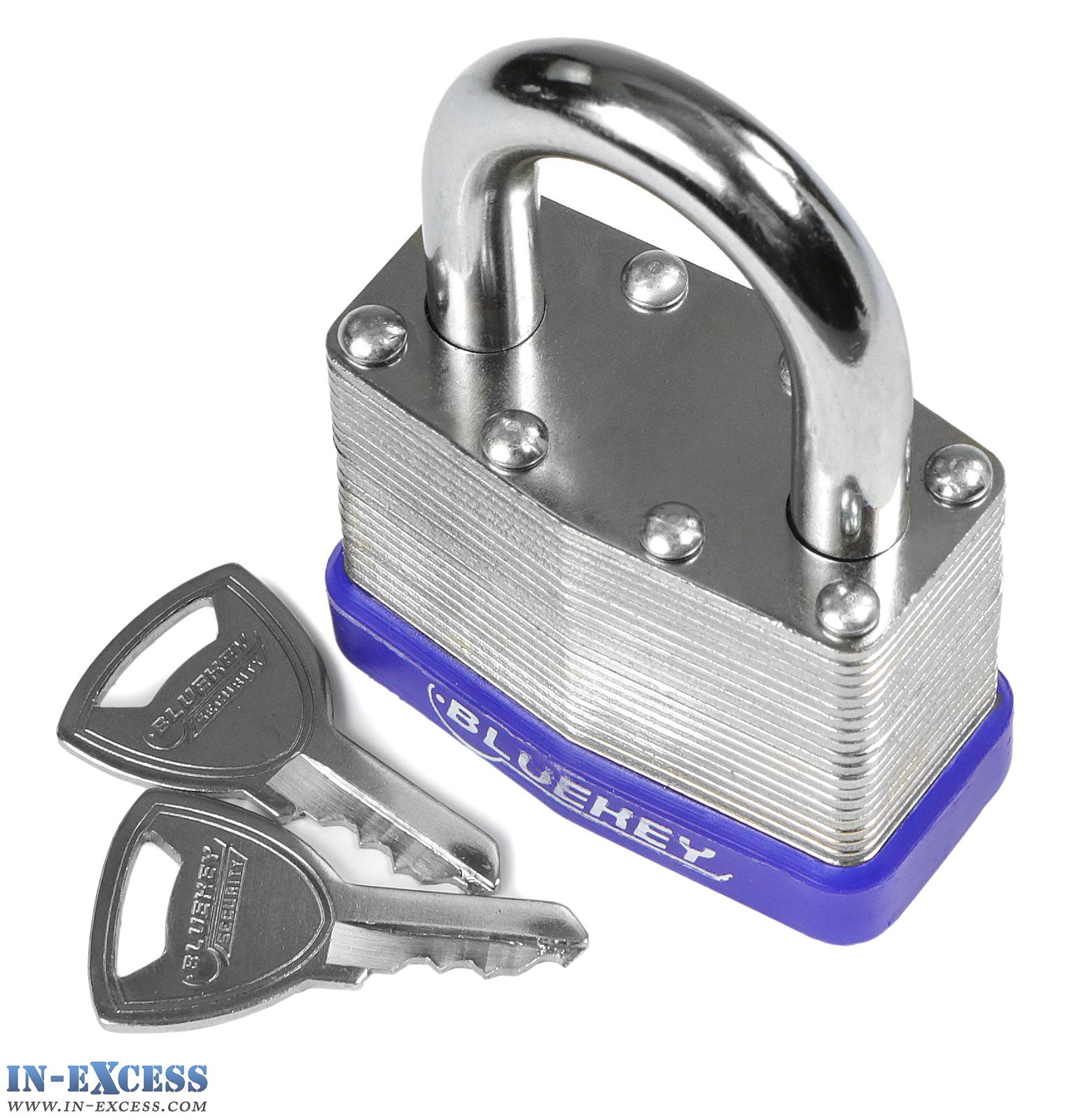 5x Bluekey Heavy Duty Laminated Steel Keyed Alike 65mm Padlocks HS-LS65-KA