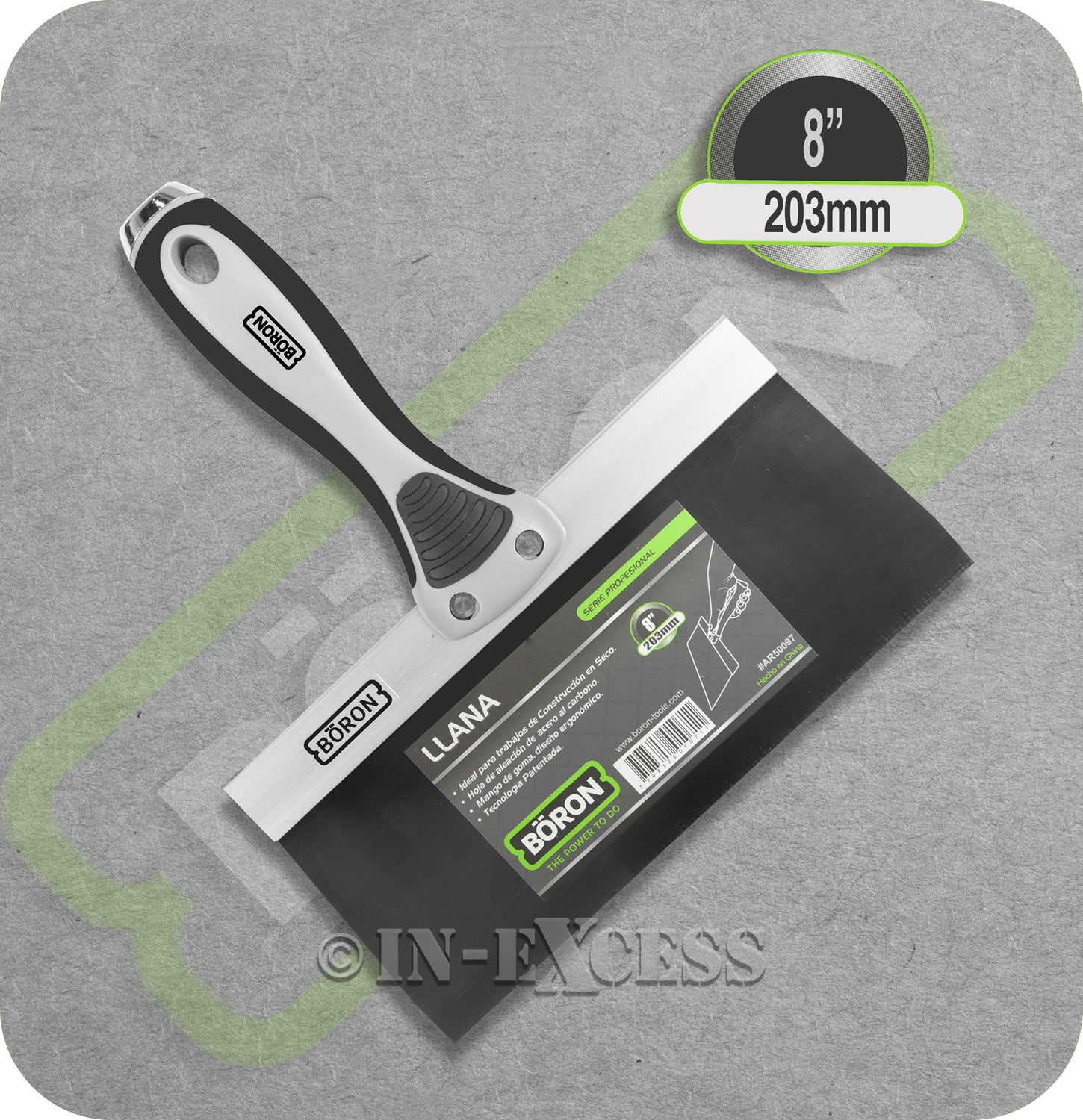 Boron Professional Tools Flat Drywall Trowel - 8" (203mm)