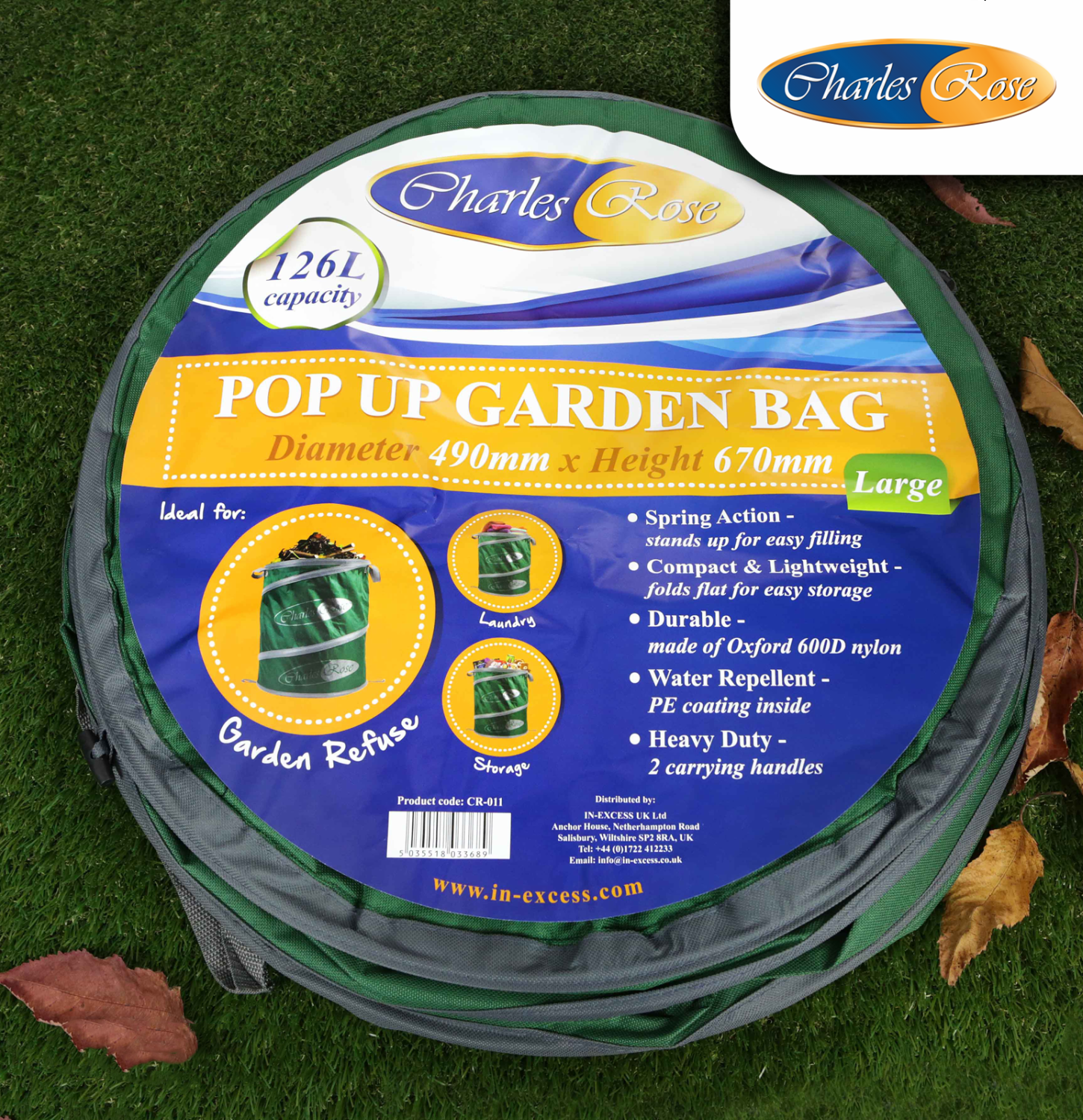 Charles Rose Pop Up Garden Bag - Large 126 litres