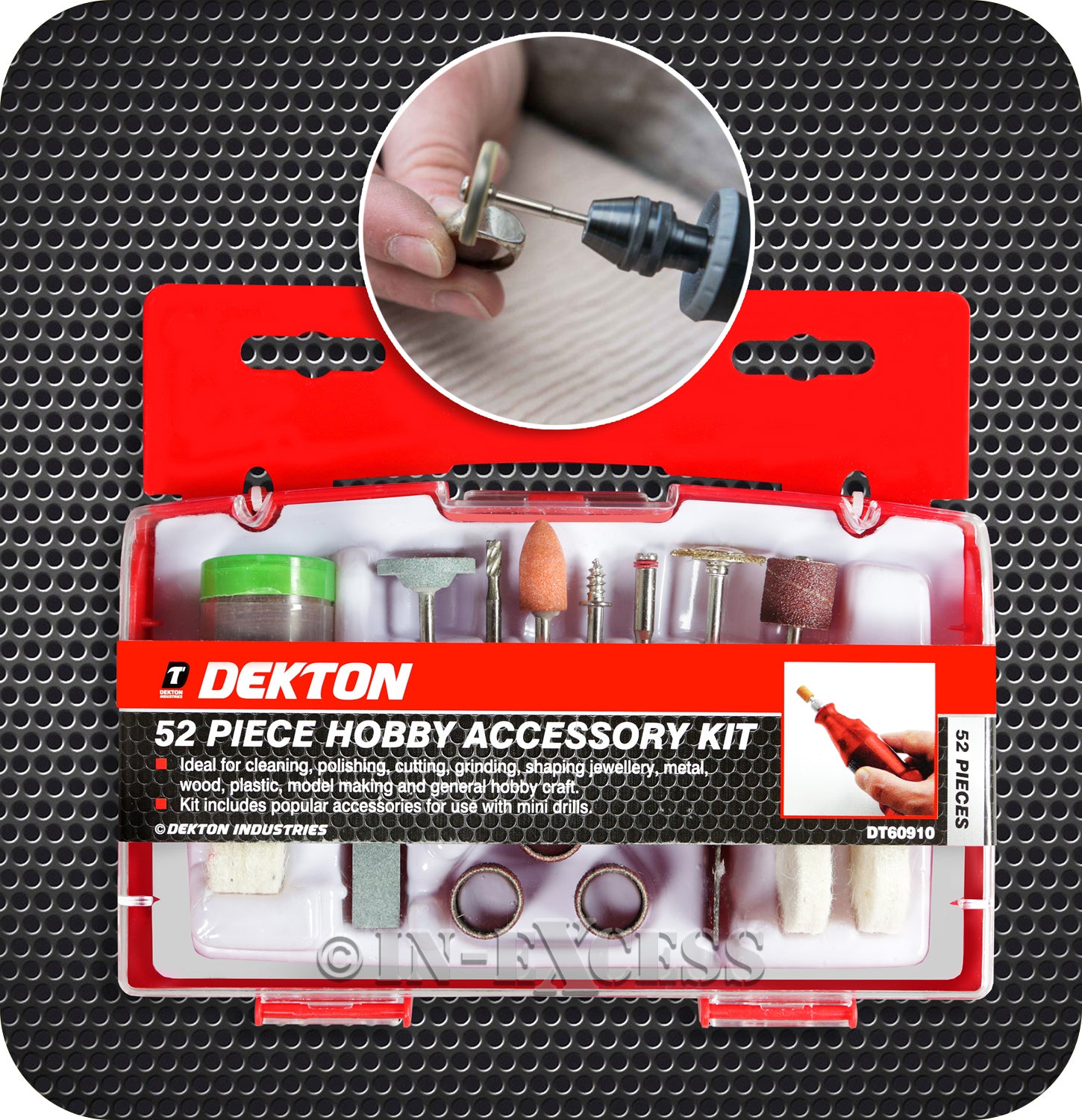 Dekton Mini Power Tool Hobby Accessory Kit - Set of 52 Pieces