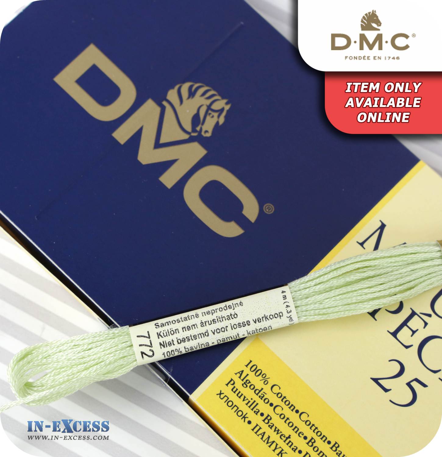 DMC Mouliné Special 25 Cotton Thread - Pack of 16 Skeins (772 Yellow Green)