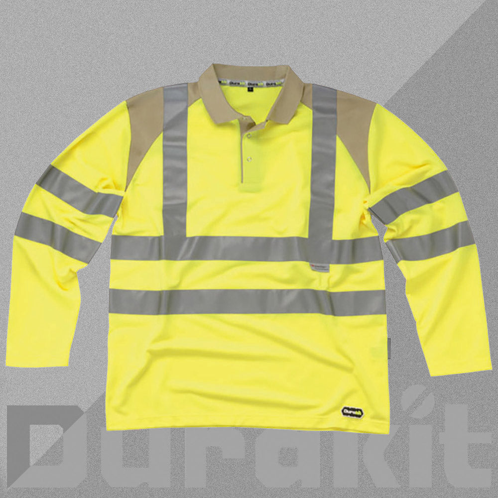 Durakit Safety Workwear - Class 3 Hi Vis Polo Shirt Long Sleeve