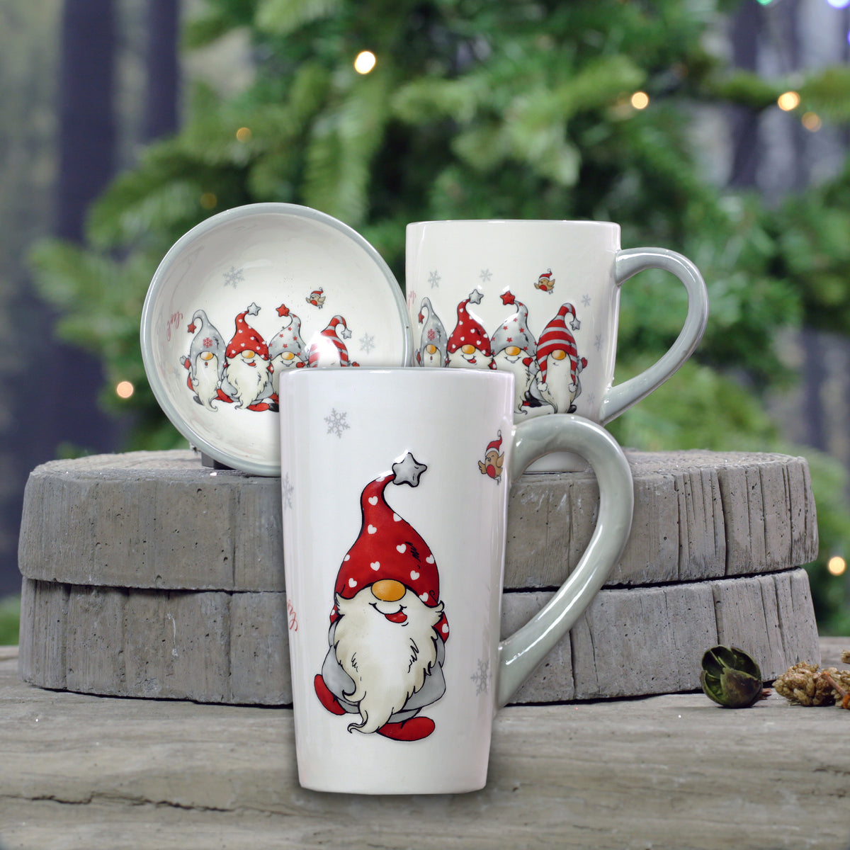 Christmas Gnome Mugs and Nibbles Bowl