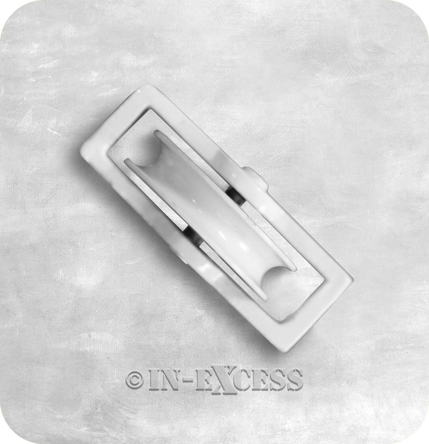 In-Excess Hardware White Coated Cast Screw Laundry Pulley - 44mm Single Pulley