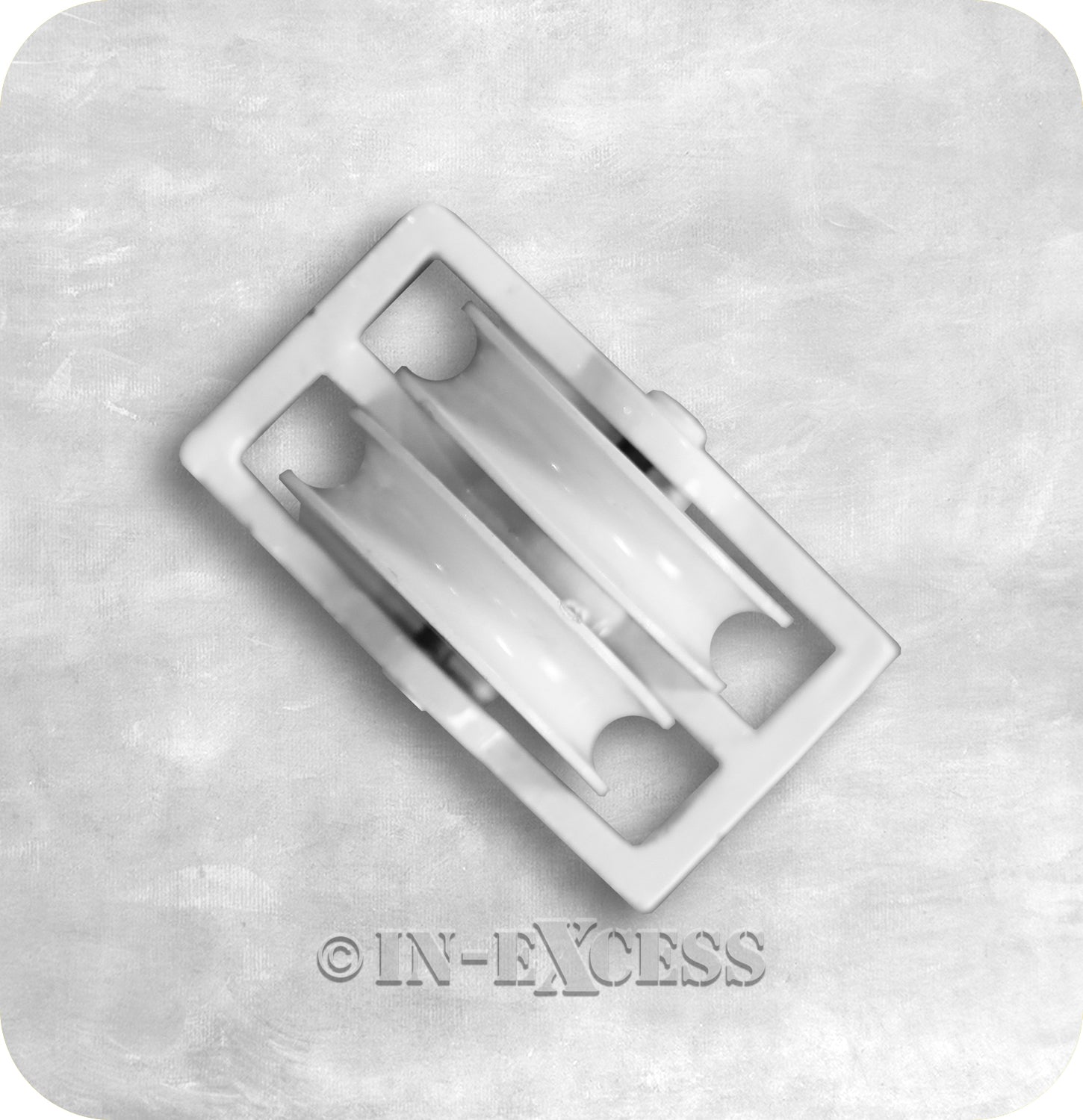 In-Excess Hardware White Coated Cast Screw Laundry Pulley - 44mm Double Pulley