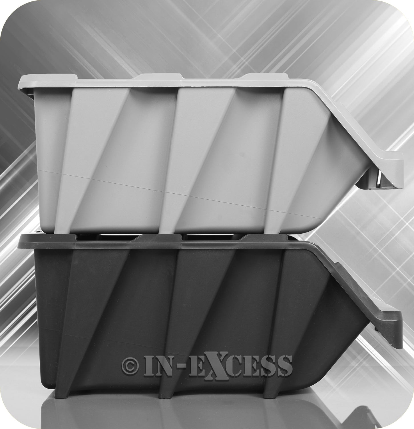 In-Excess Hardware Heavy Duty Multi-Purpose Large Stackable Storage Bin - Black
