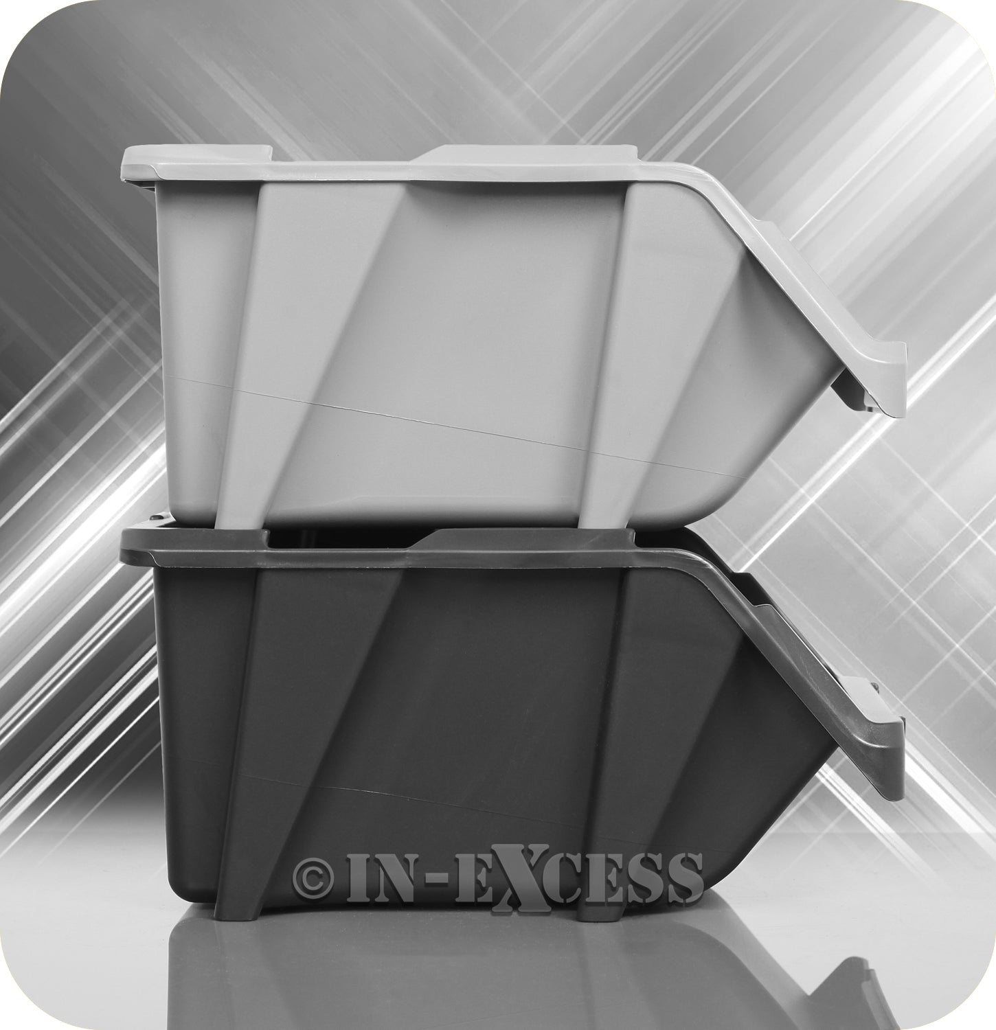 In-Excess Hardware Heavy Duty Multi-Purpose Small Stackable Storage Bin - Black