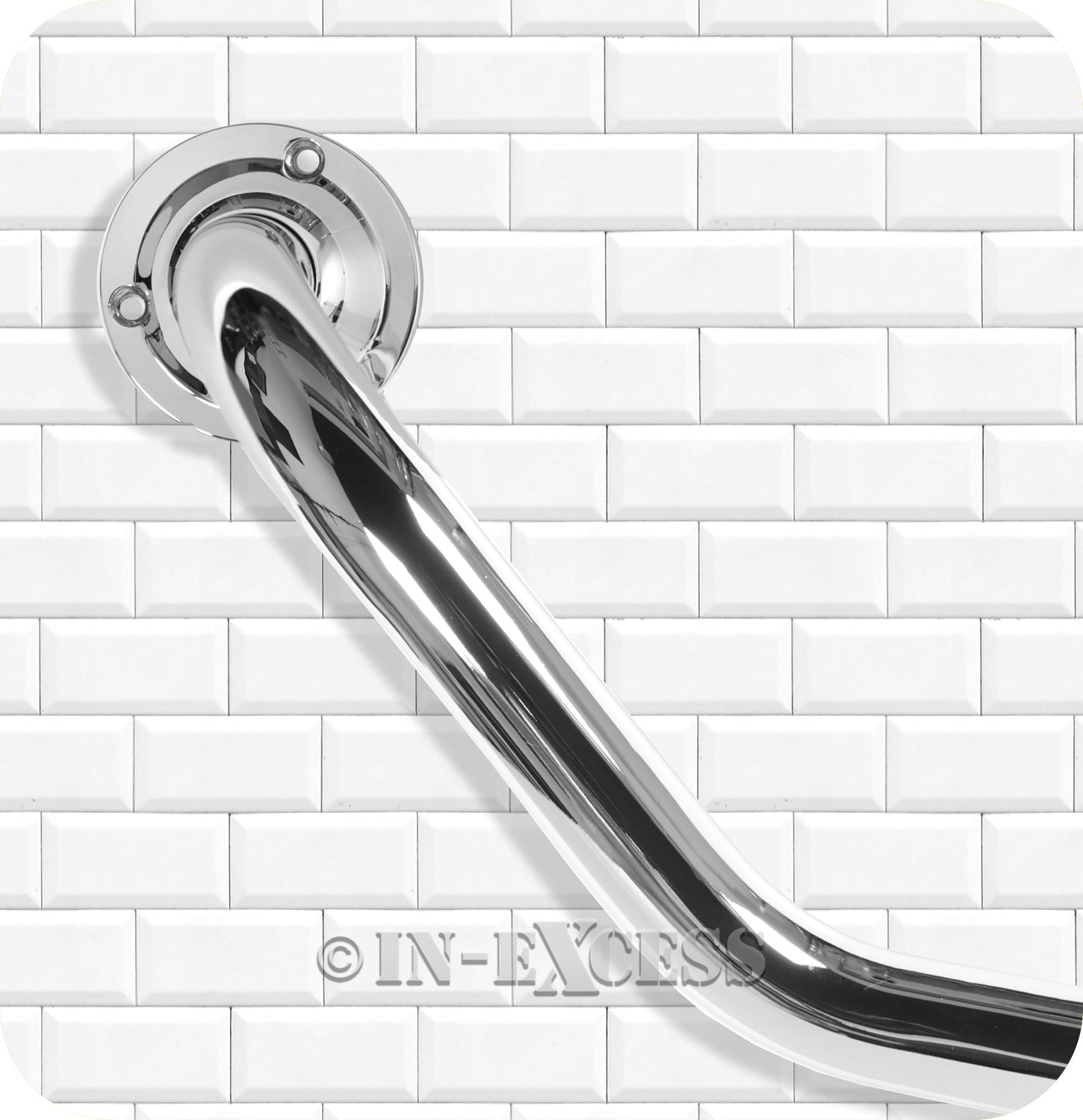 Metlex Carlton Bathroom Accessories Angled Grab Assist Bar - Chrome Finish