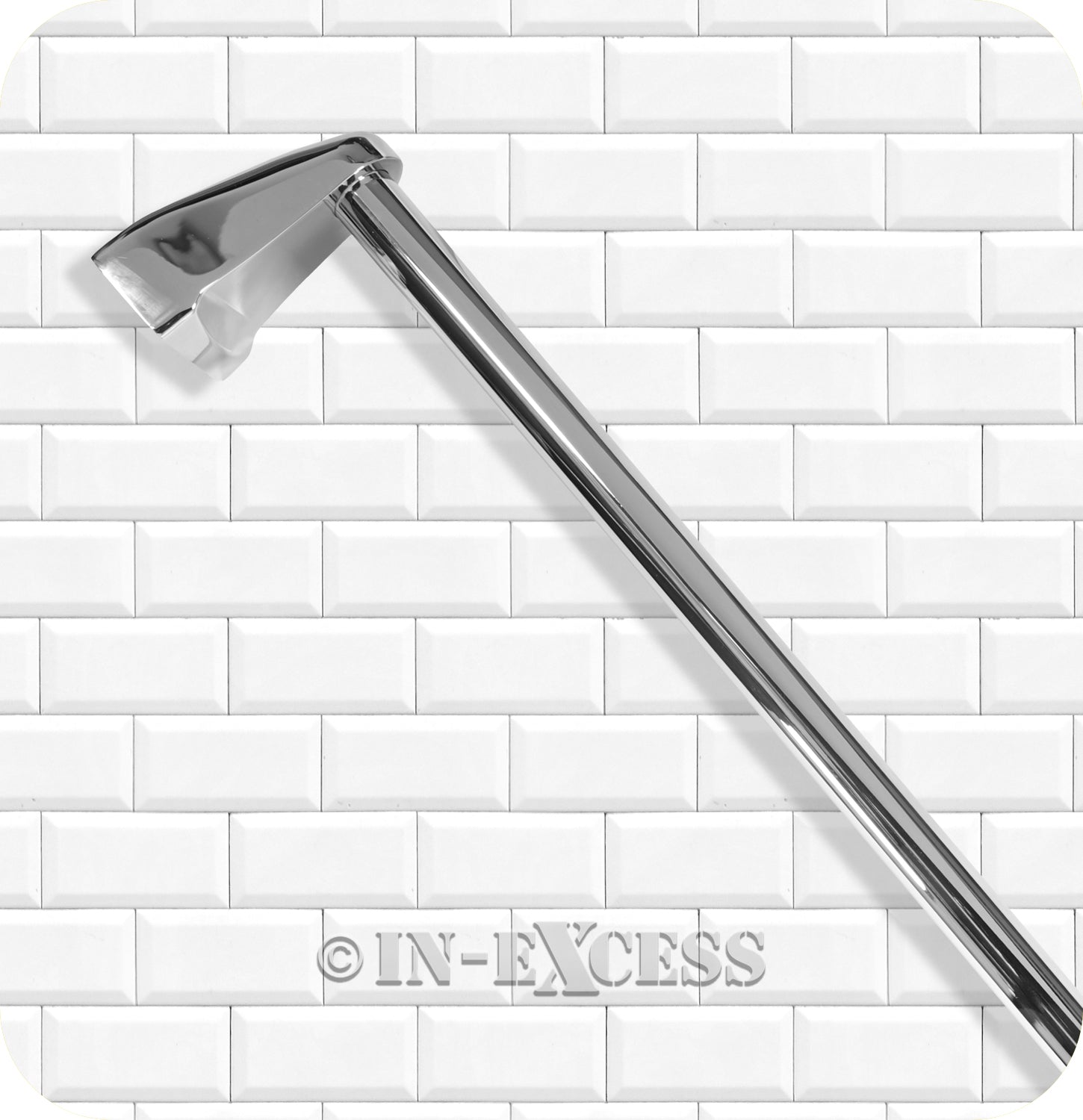 Metlex Majestic Bathroom Accessories Encase Ends Towel Rail - Chrome Finish